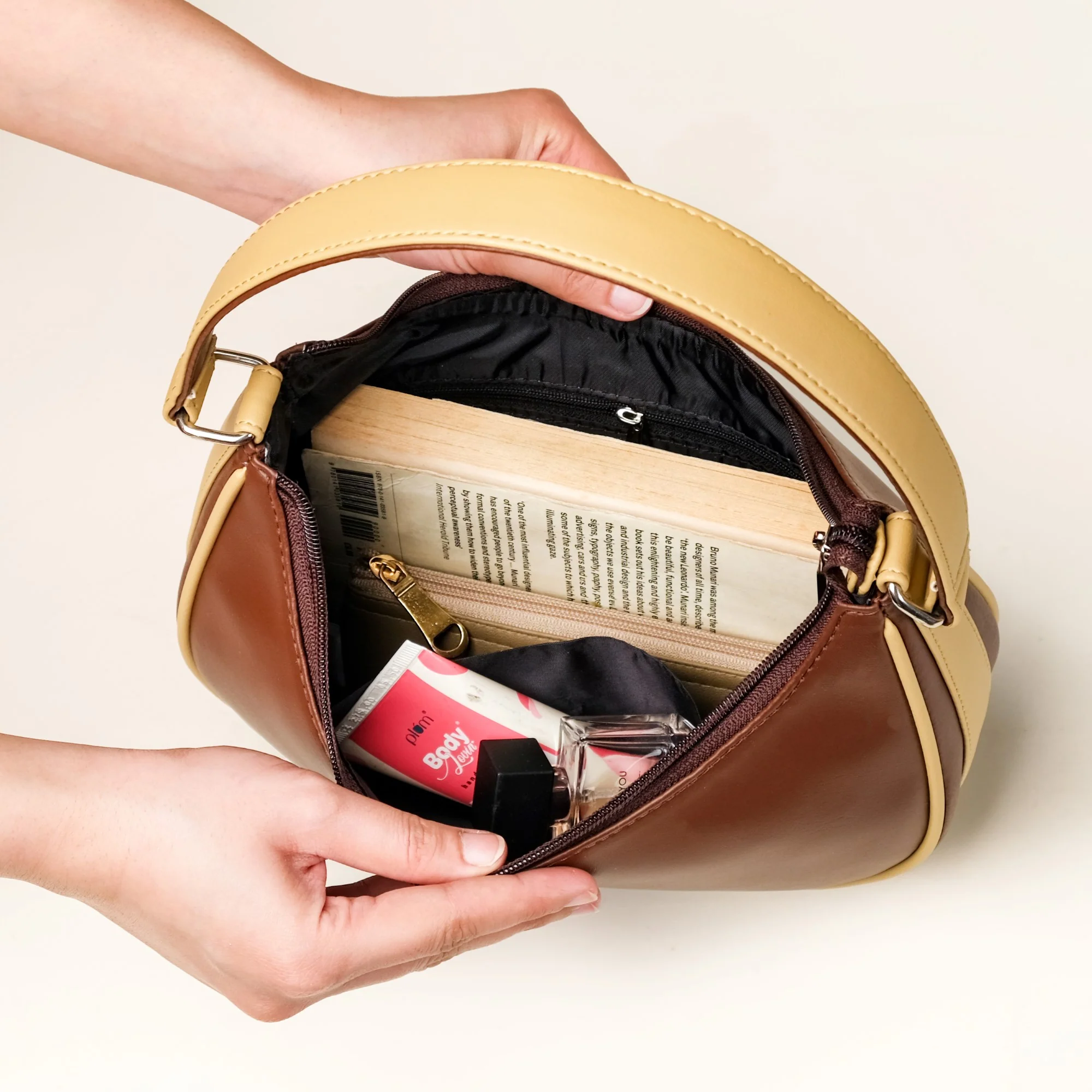 Coffee Brown Moon Handbag For Women - Image 6