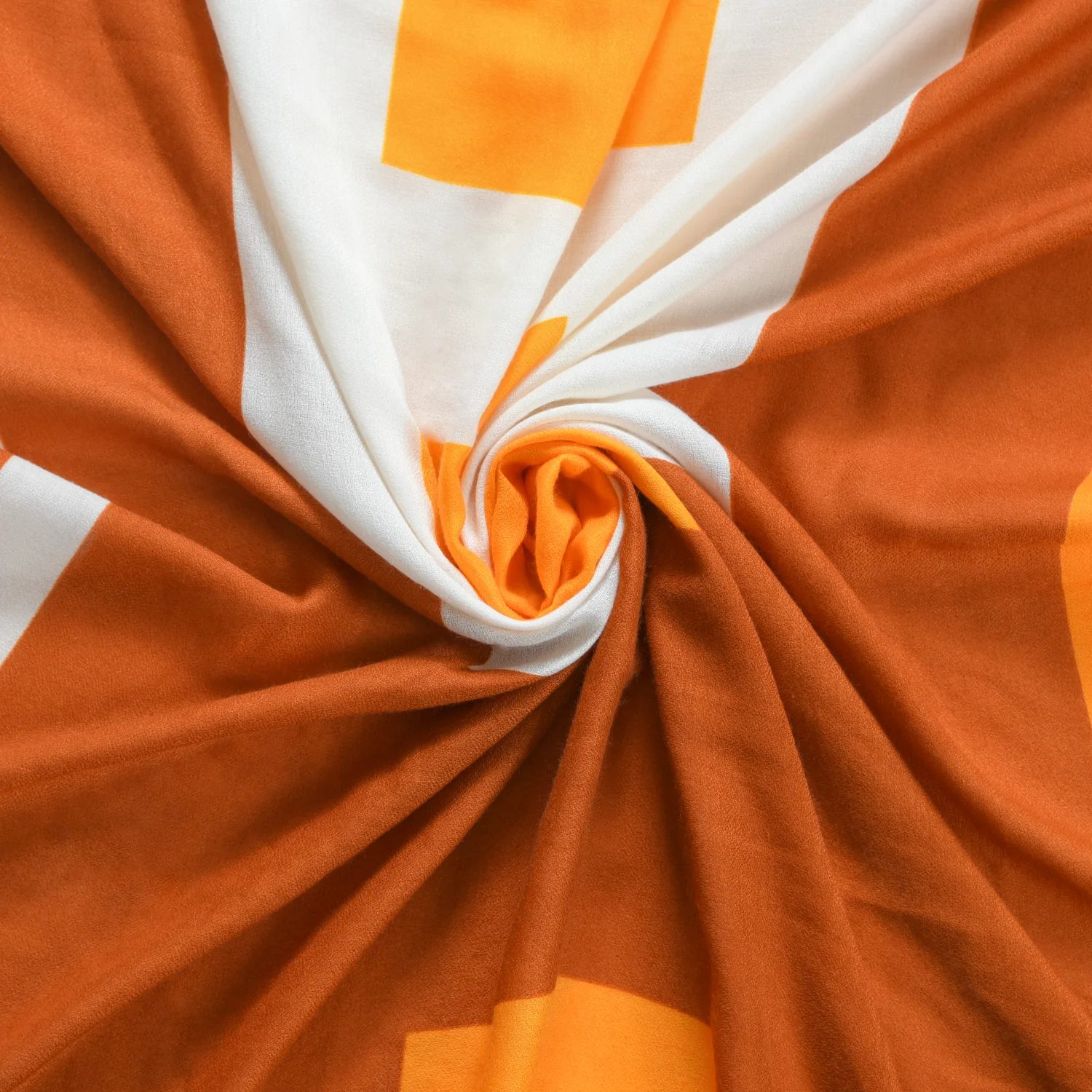Colour Block Apricot Cotton Stole - Image 6