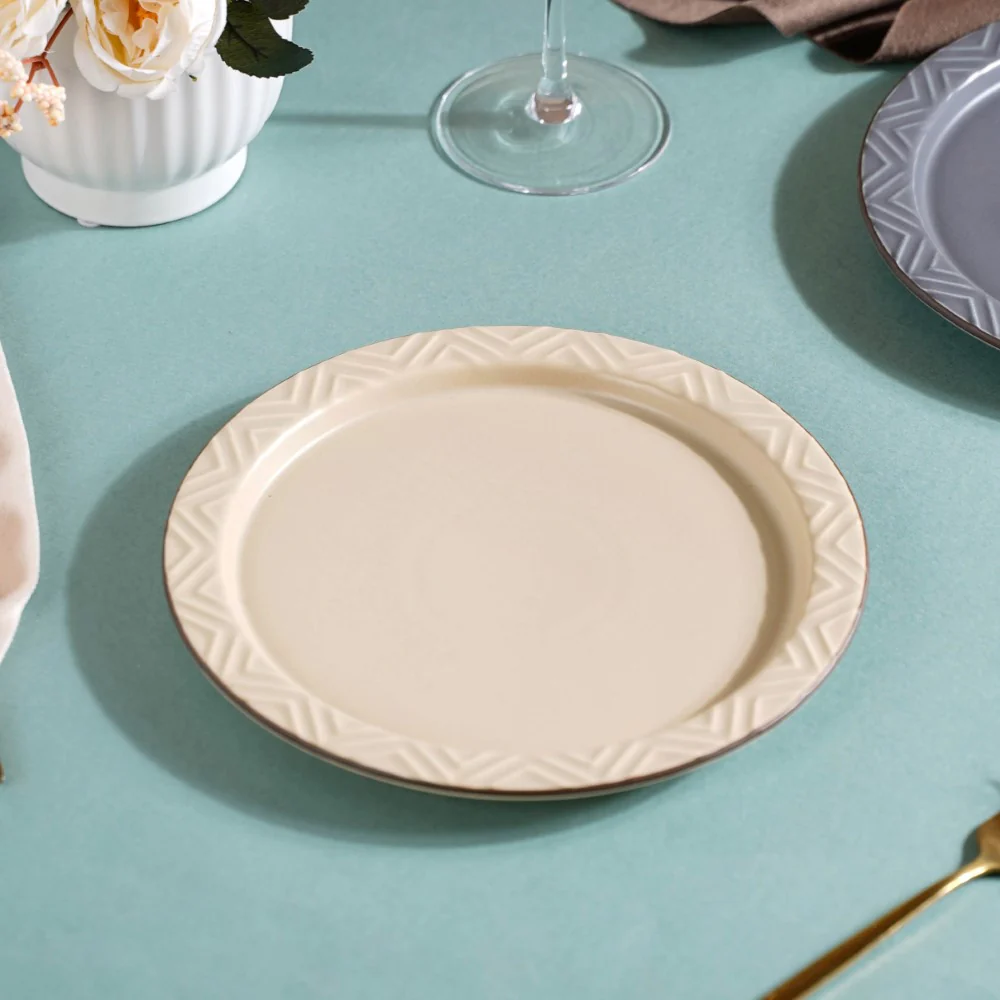 Serenity Snack Plate Beige 8 Inch - Image 7
