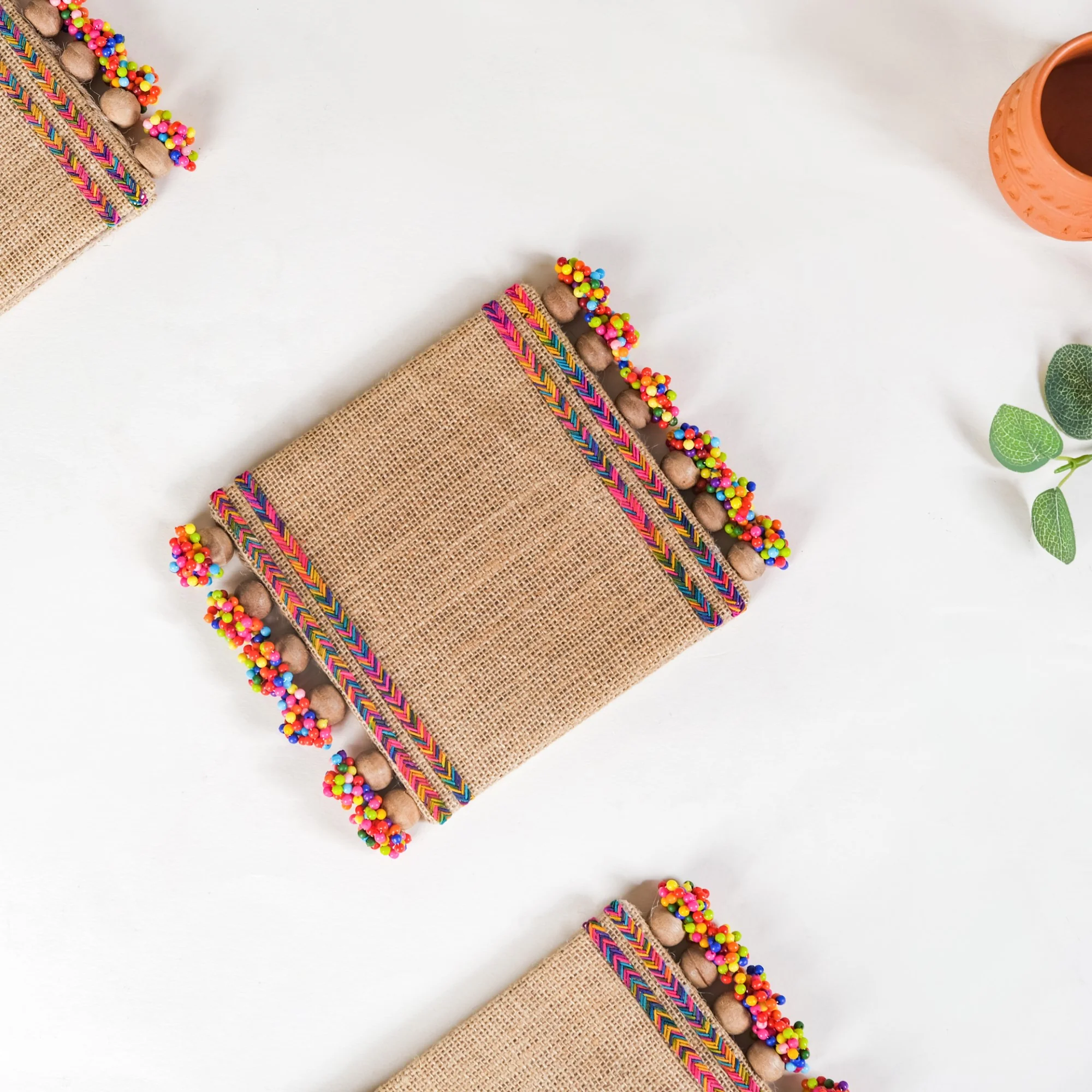 Colourful Jute Mini Trivet Mats Set of 2 - Image 8