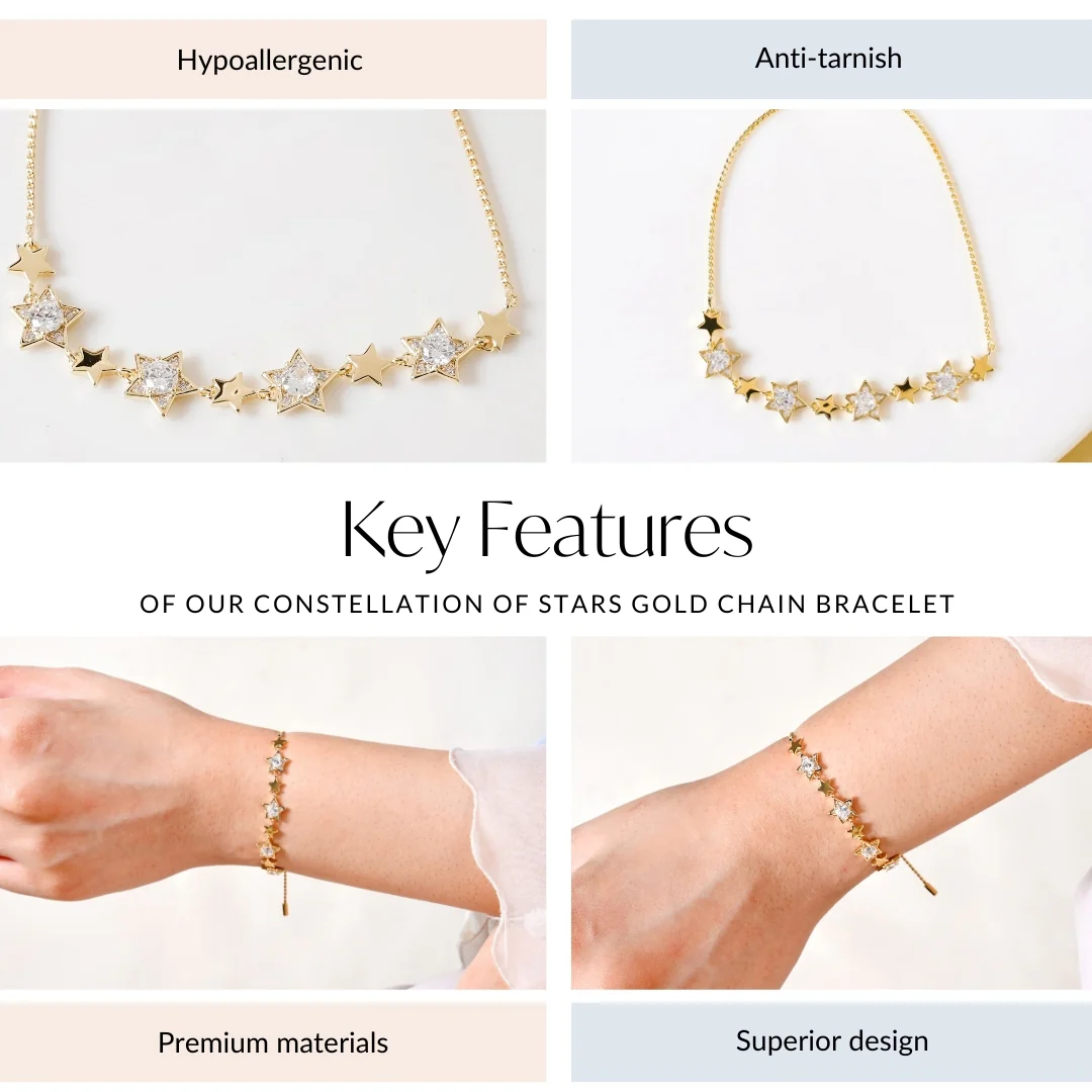 Constellation Of Stars Gold Chain Bracelet - Image 4