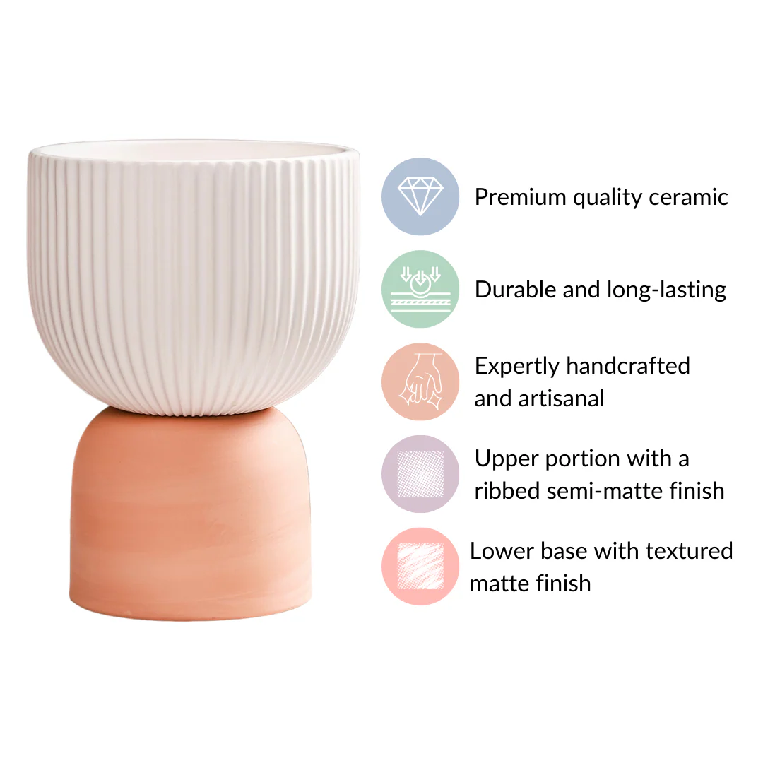 Contemporary Ceramic Pot White - Image 6