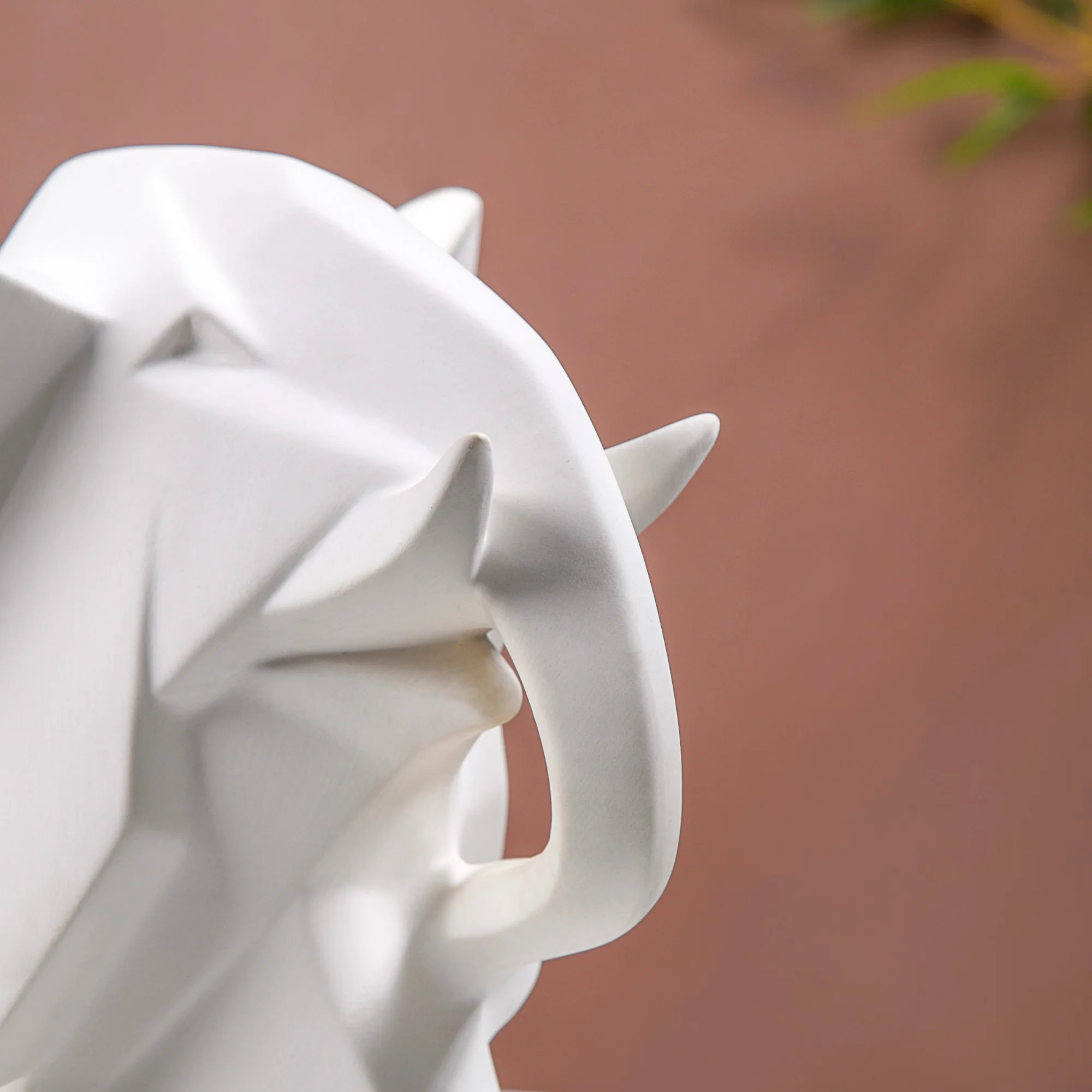 Contemporary Elephant Bust Ceramic Sculpture - Image 7