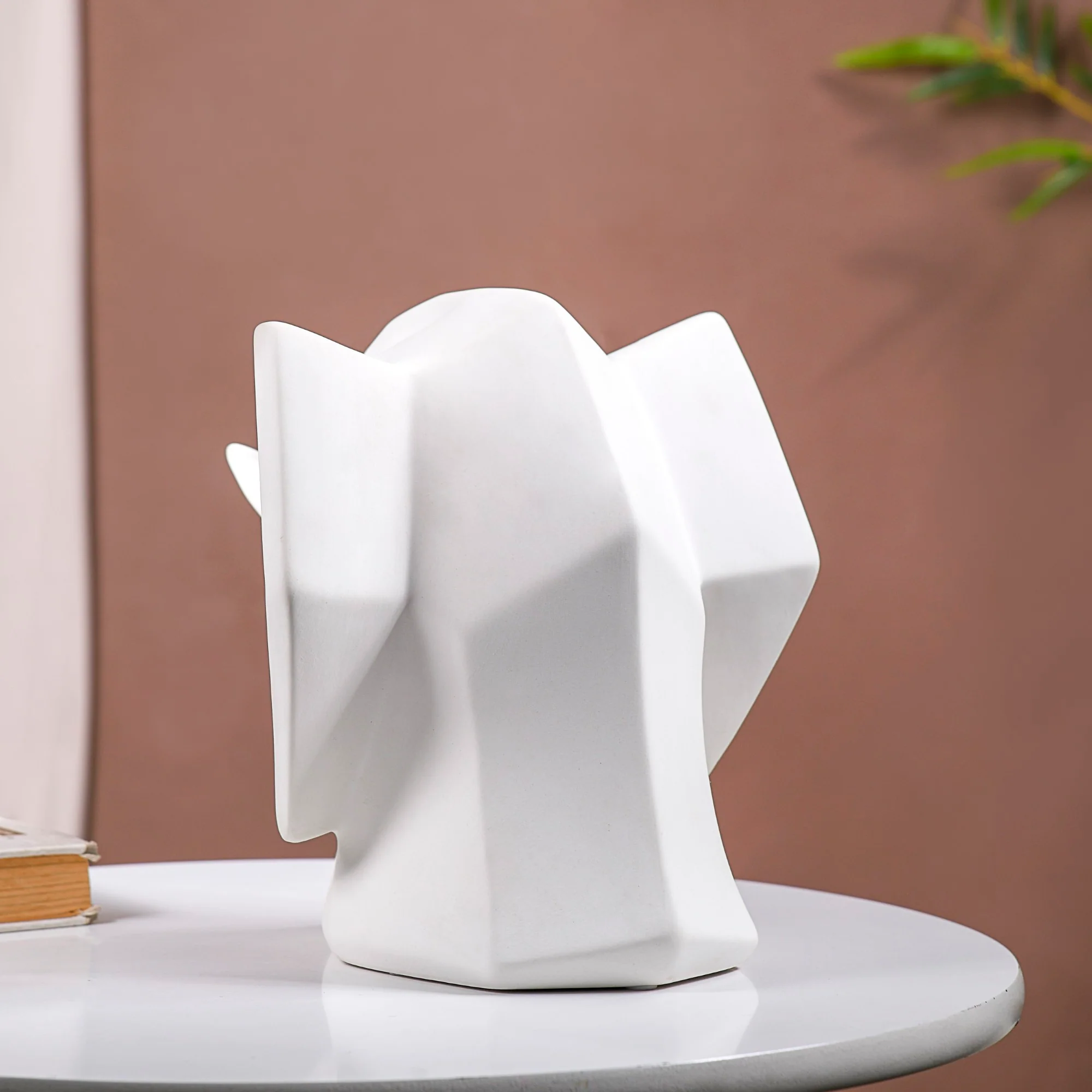 Contemporary Elephant Bust Ceramic Sculpture - Image 8