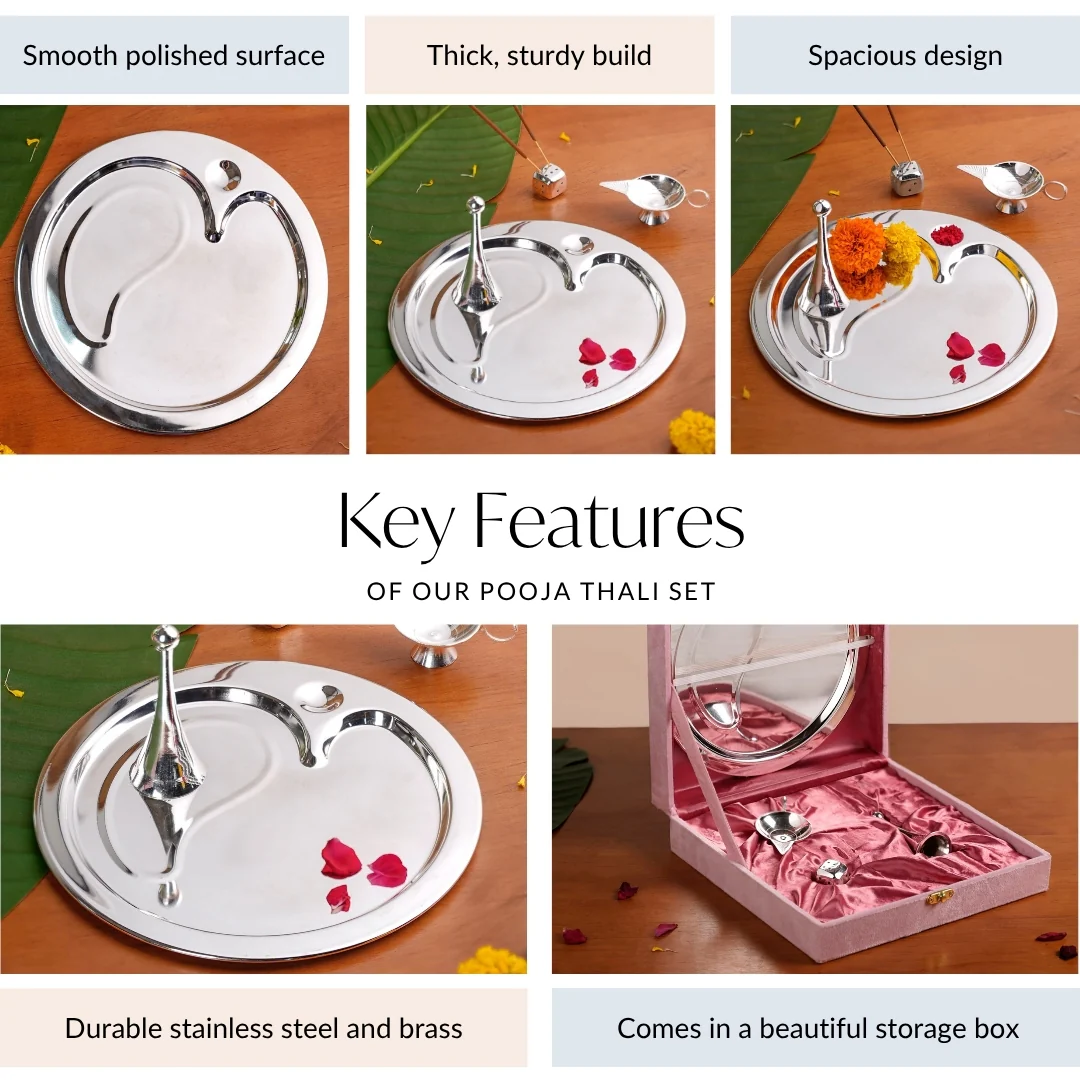 Contemporary Ganesha Pooja Thali Set Of 4 - Image 5