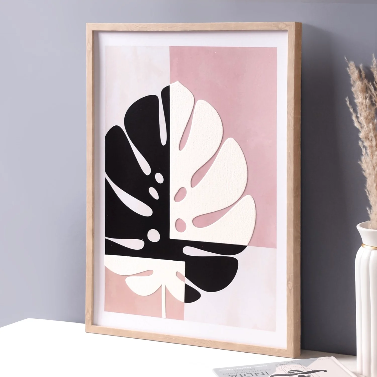 Contemporary Style Monstera Leaf Wall Art 23x17 Inch - Image 4