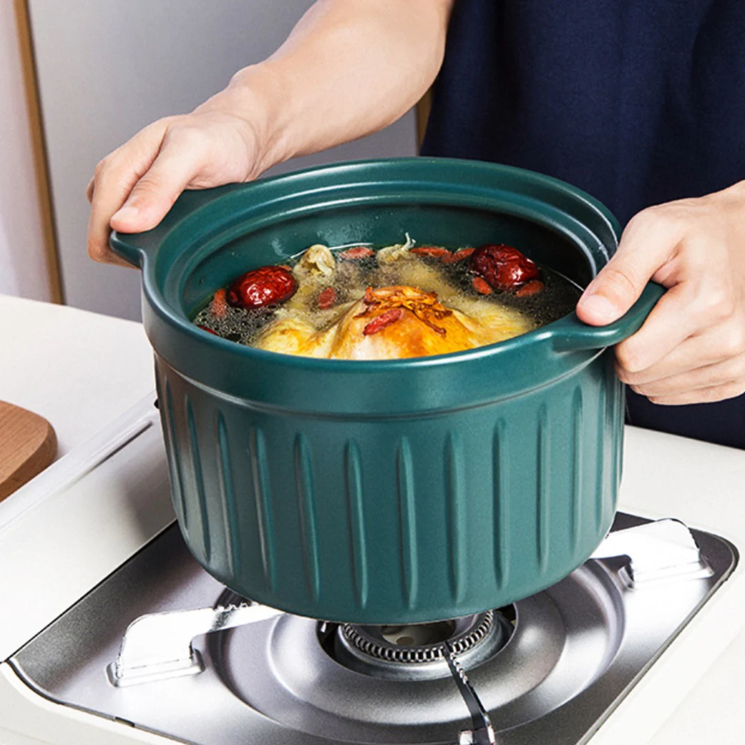 Cooking Pot with Glass Lid Green - Image 7