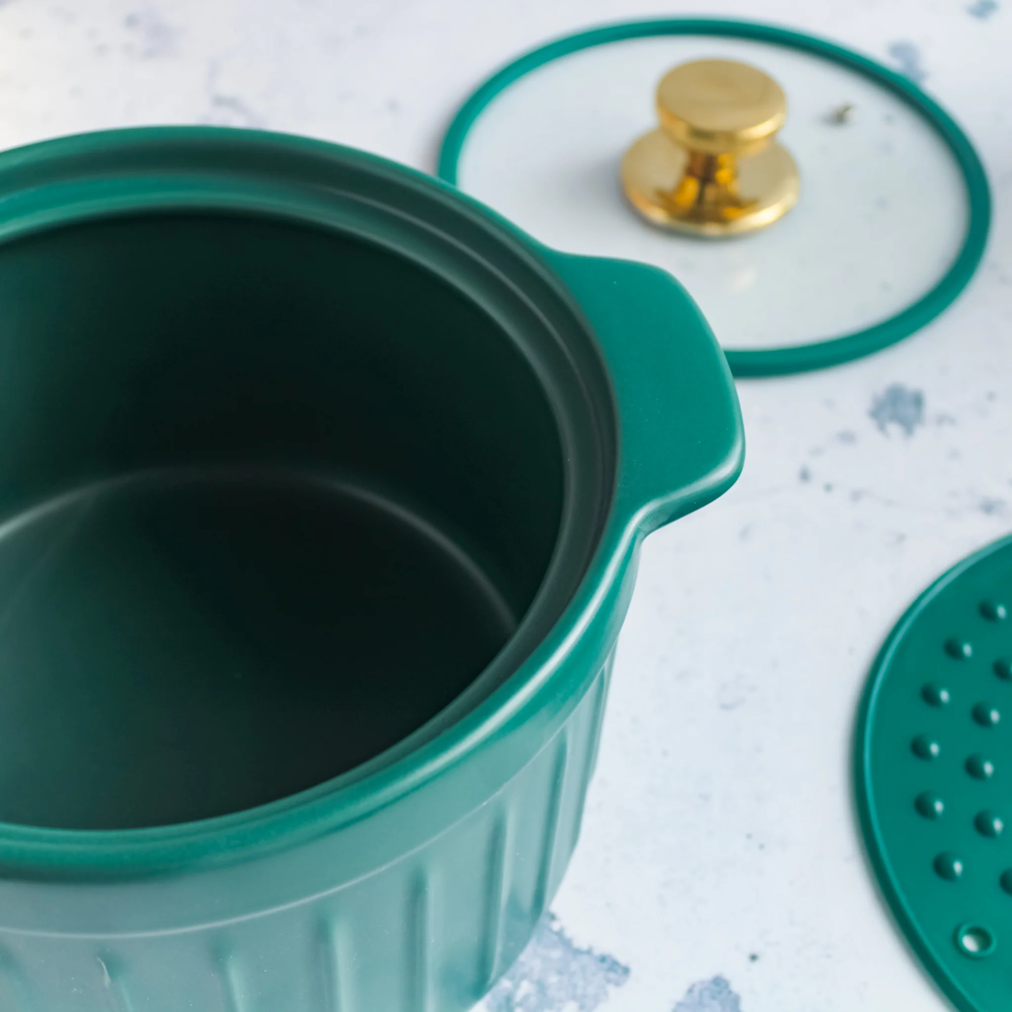 Cooking Pot with Glass Lid Green - Image 9