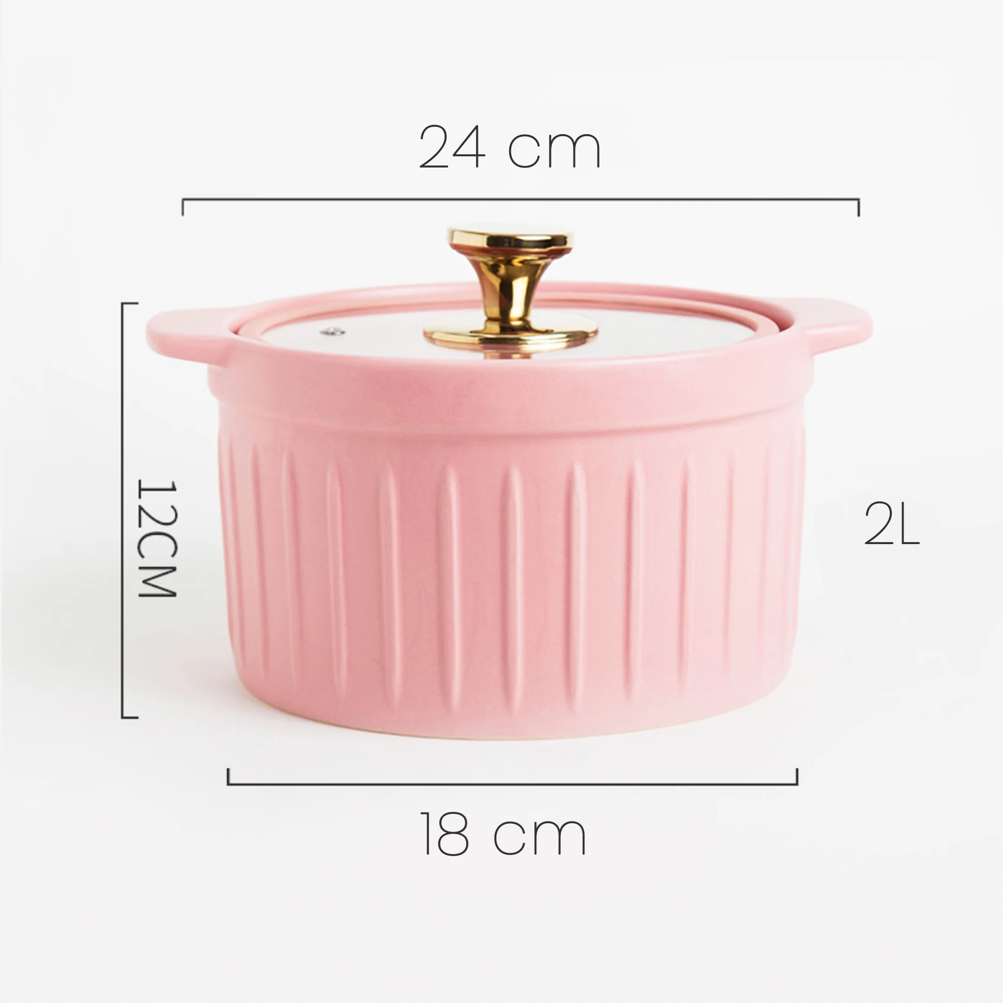 Cooking Pot with Glass Lid Pink - Image 10