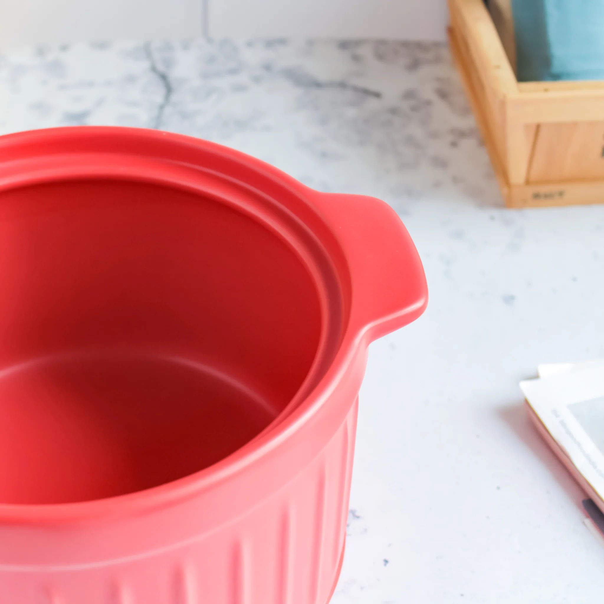 Cooking Pot with Glass Lid Red - Image 10