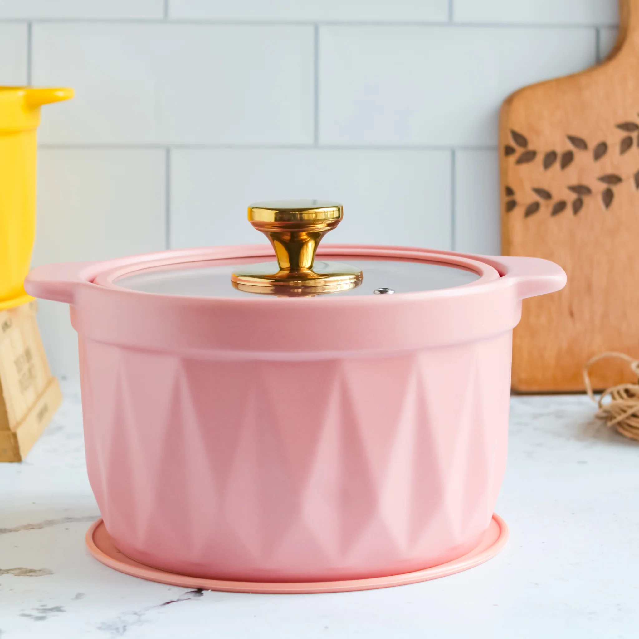 Cooking Pot with Lid Pink - Image 4