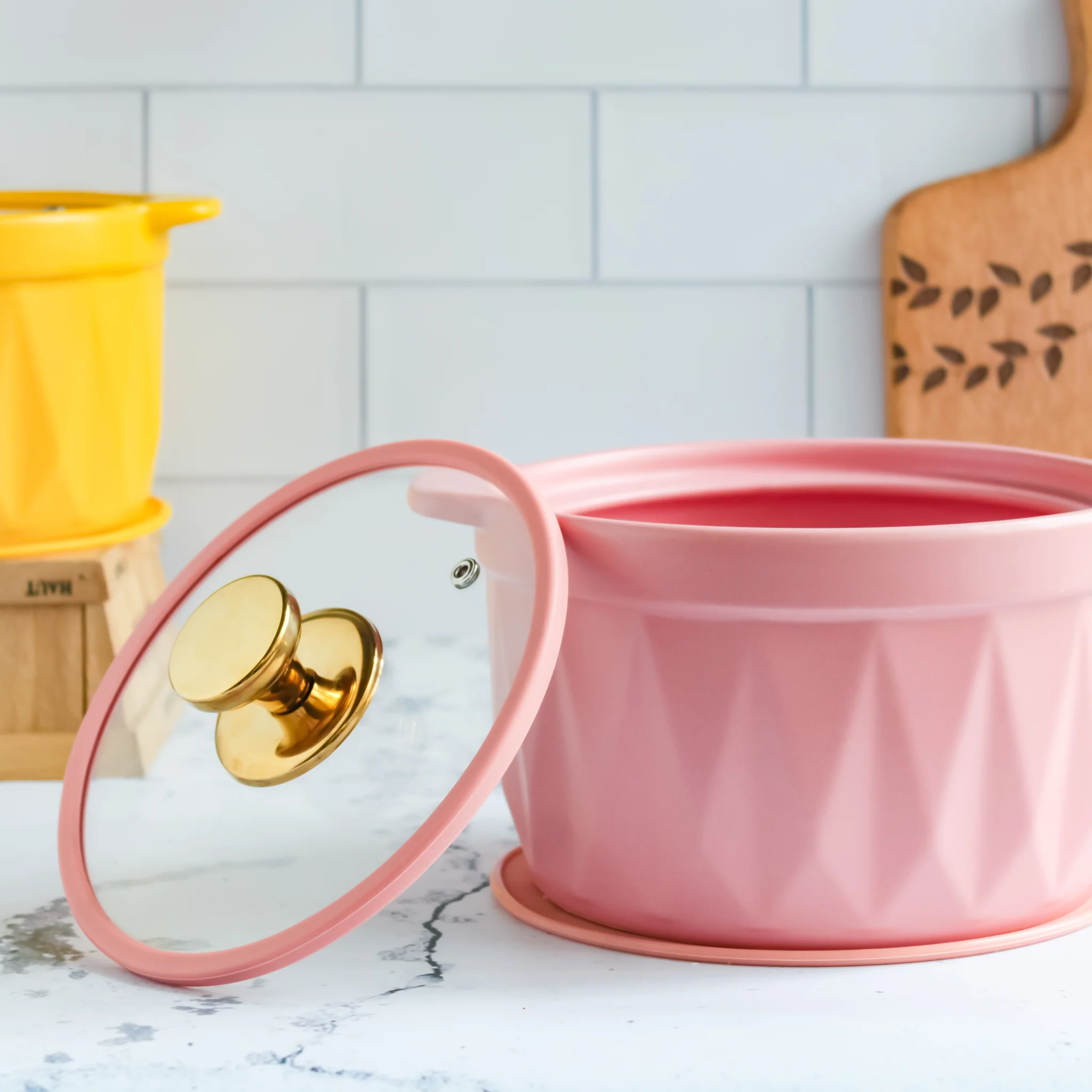 Cooking Pot with Lid Pink - Image 5