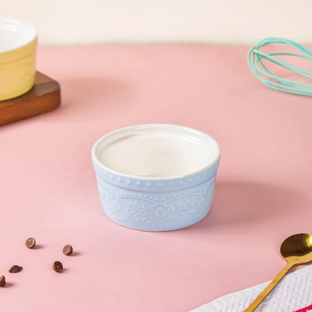 Cool Blue Textured Pudding Bowl - Image 2