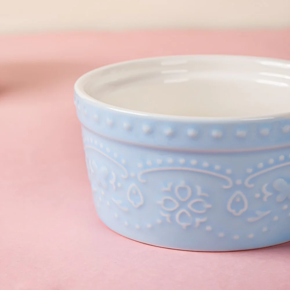 Cool Blue Textured Pudding Bowl - Image 3