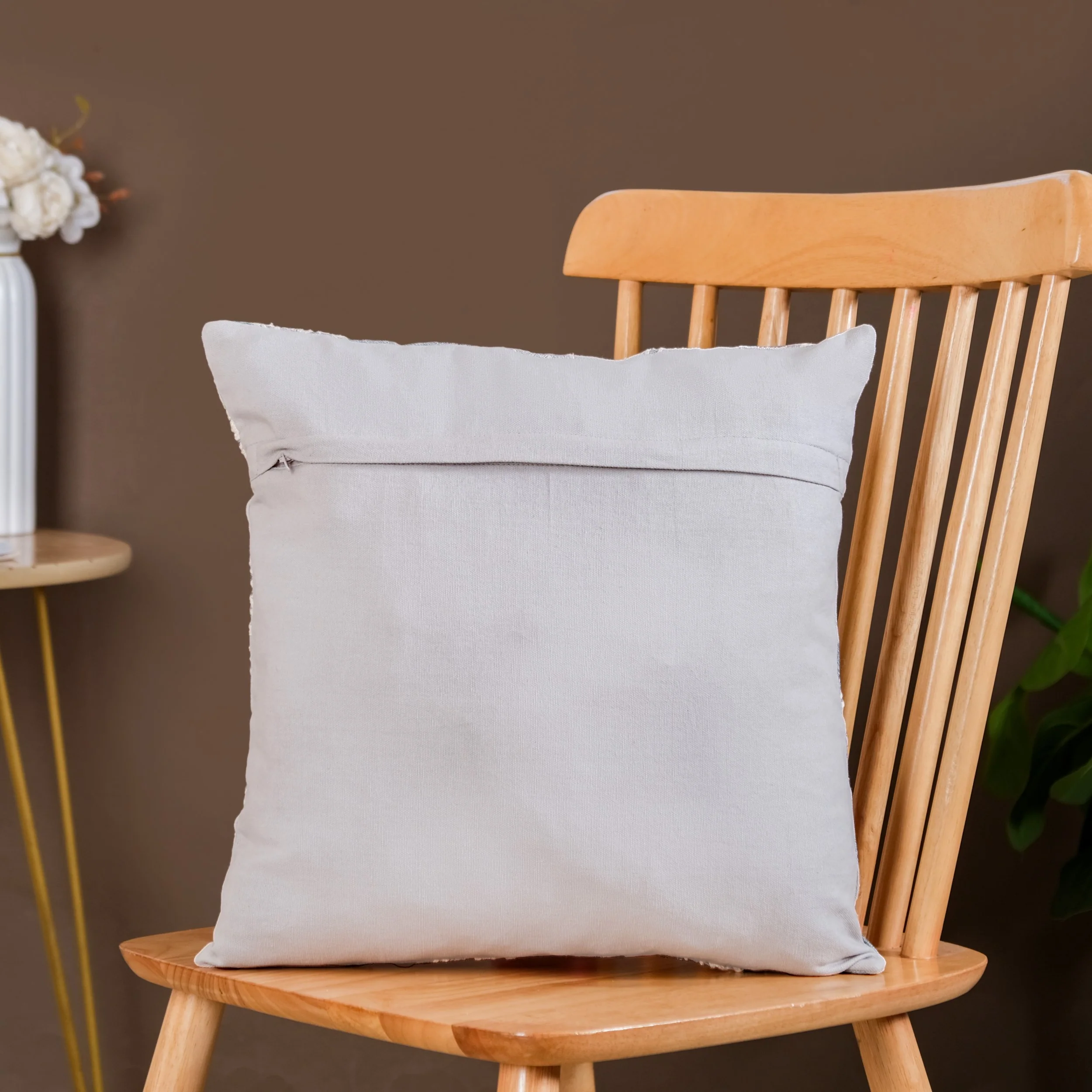 Cool Breeze Embroidered Floral Cushion Cover 40x40 cm - Image 3