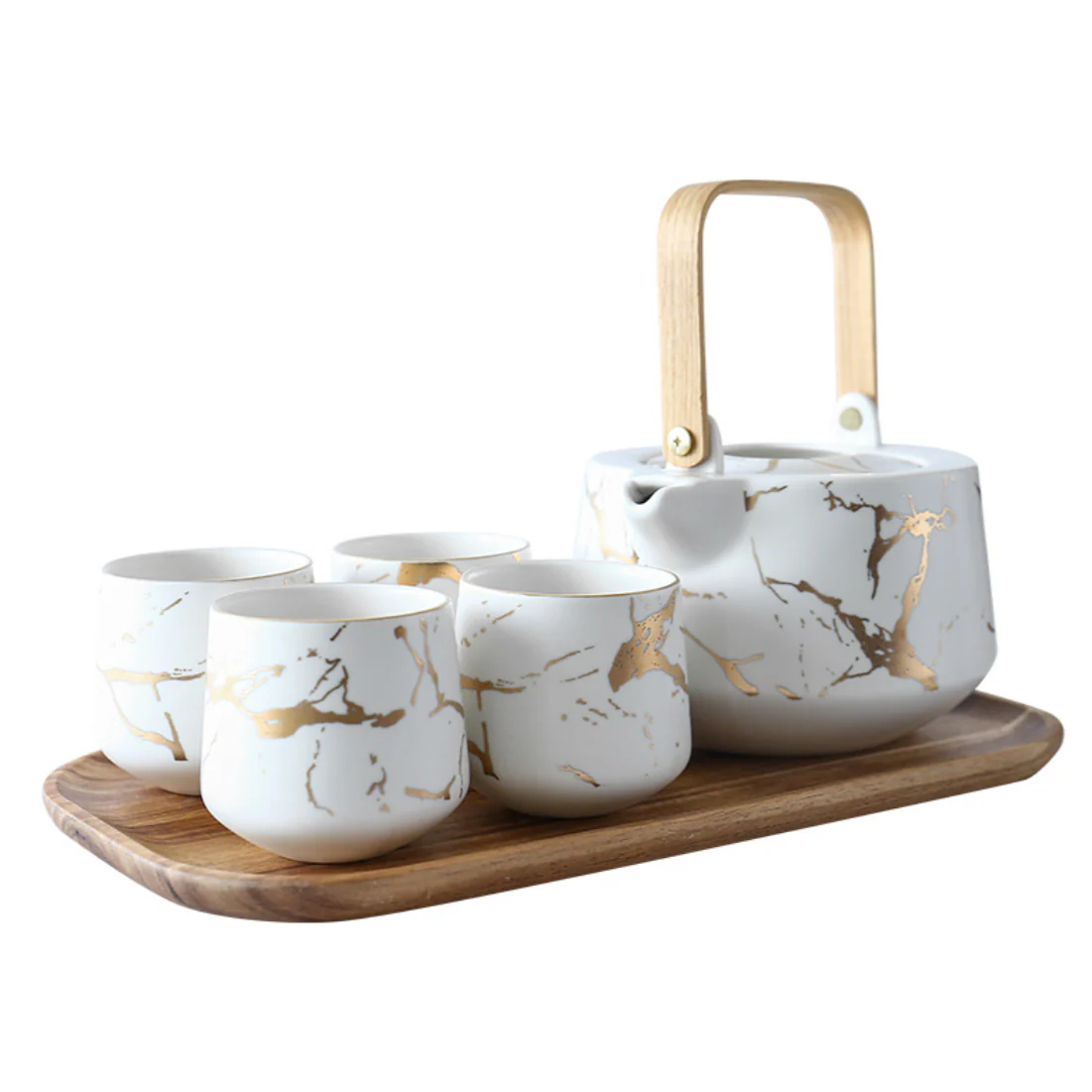 Marble White Gold Tea Set - Image 6