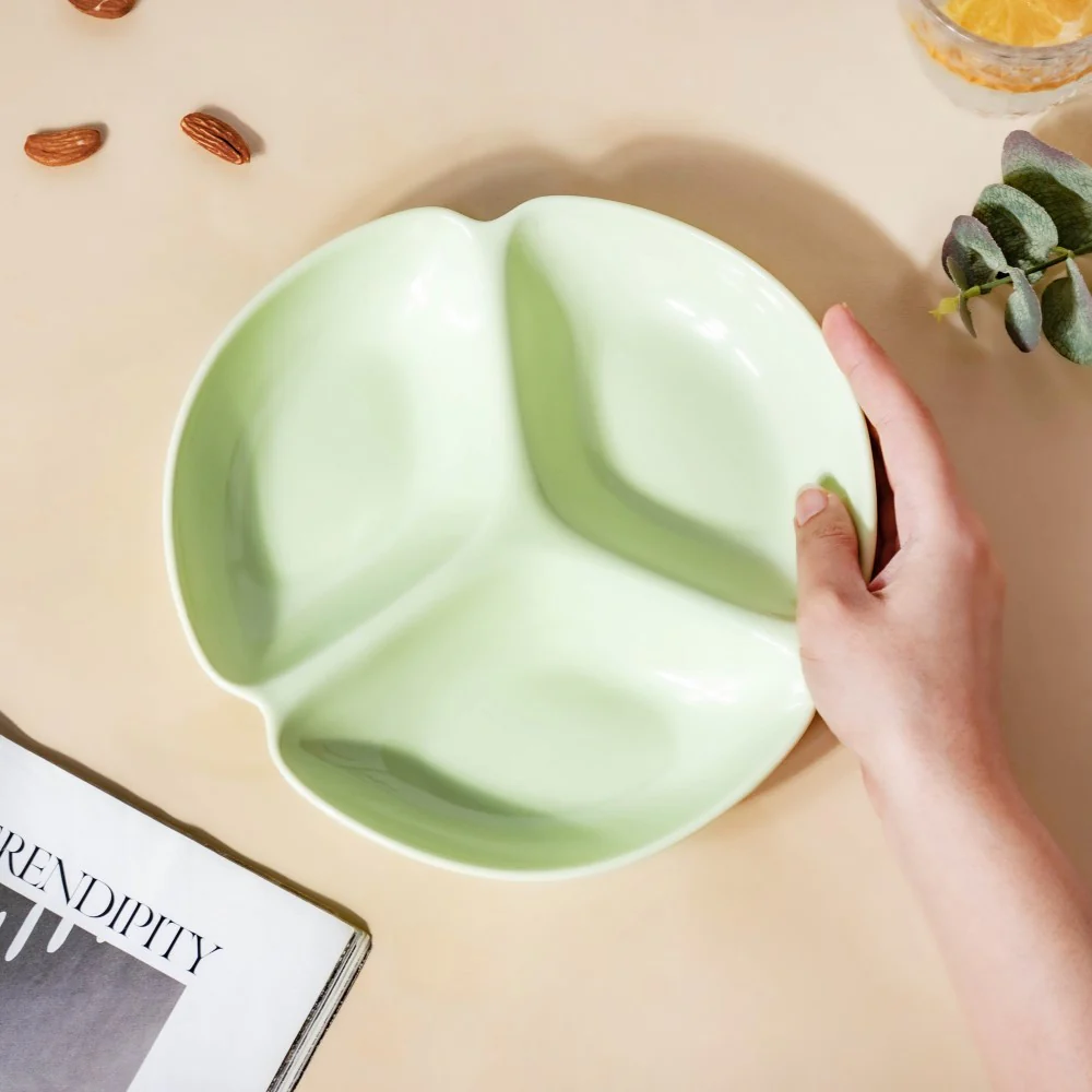 Ceramic Round Section Plate Green - Image 2