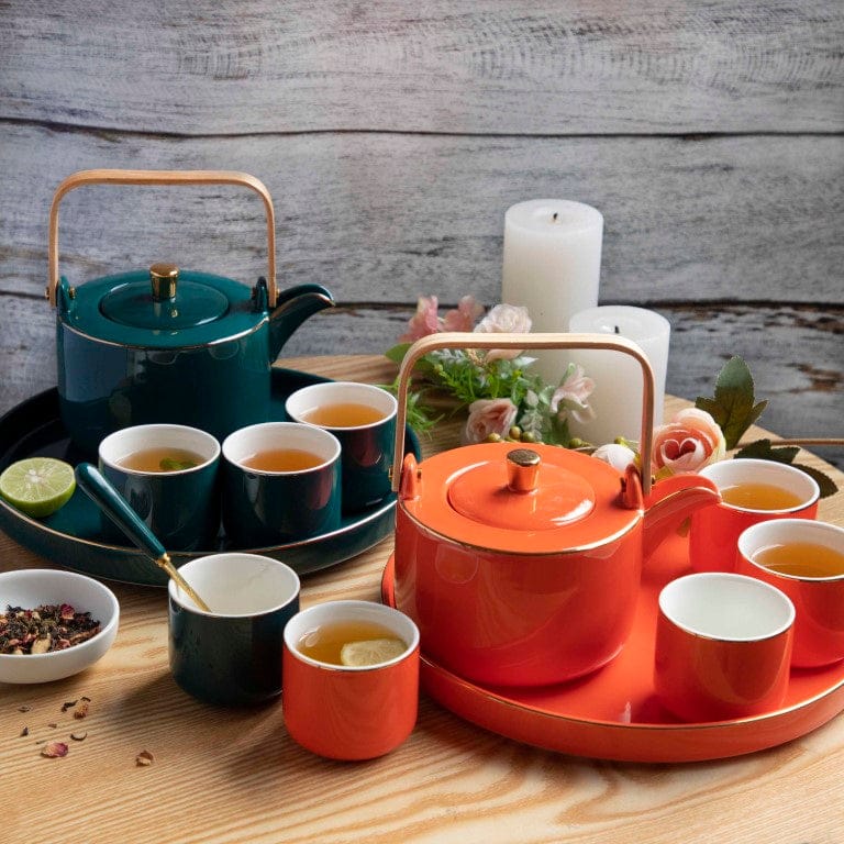 Luxury Tea Set Orange - Image 5