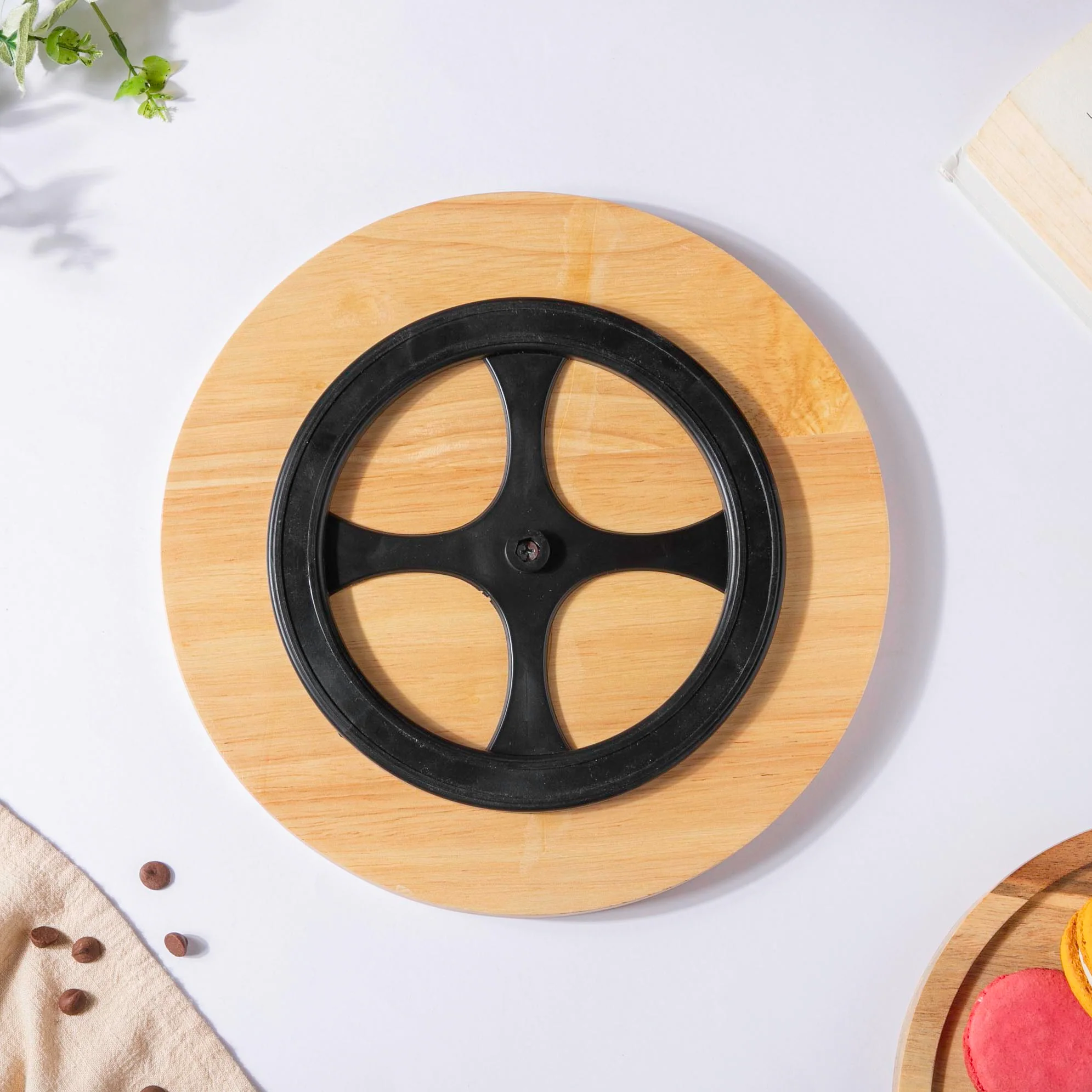Rubber Wood Rotating Cake Stand 8 Inch - Image 5