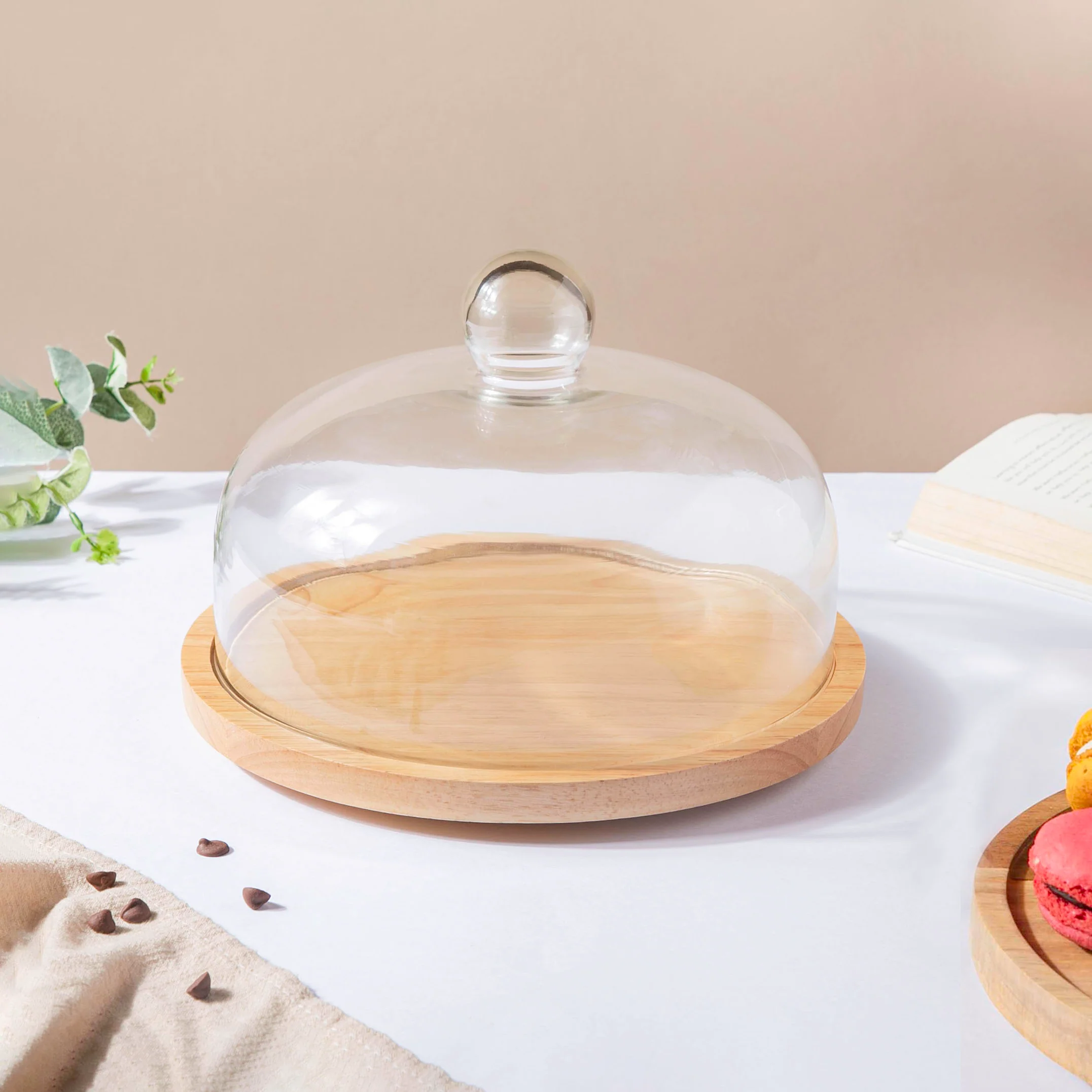 Rubber Wood Rotating Cake Stand 8 Inch - Image 7