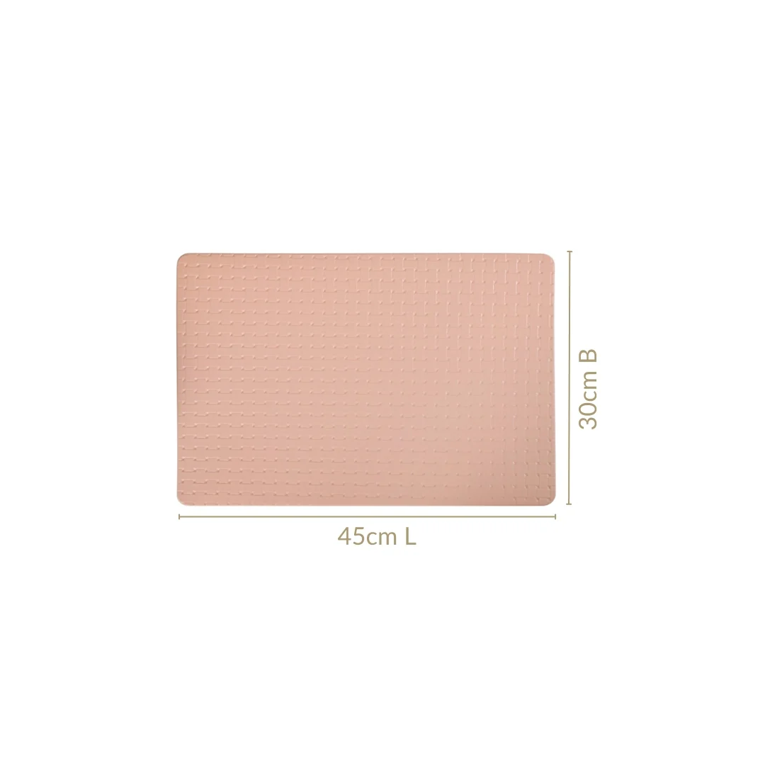 Coral Peach Weave Placemat Set Of 6 - Image 4