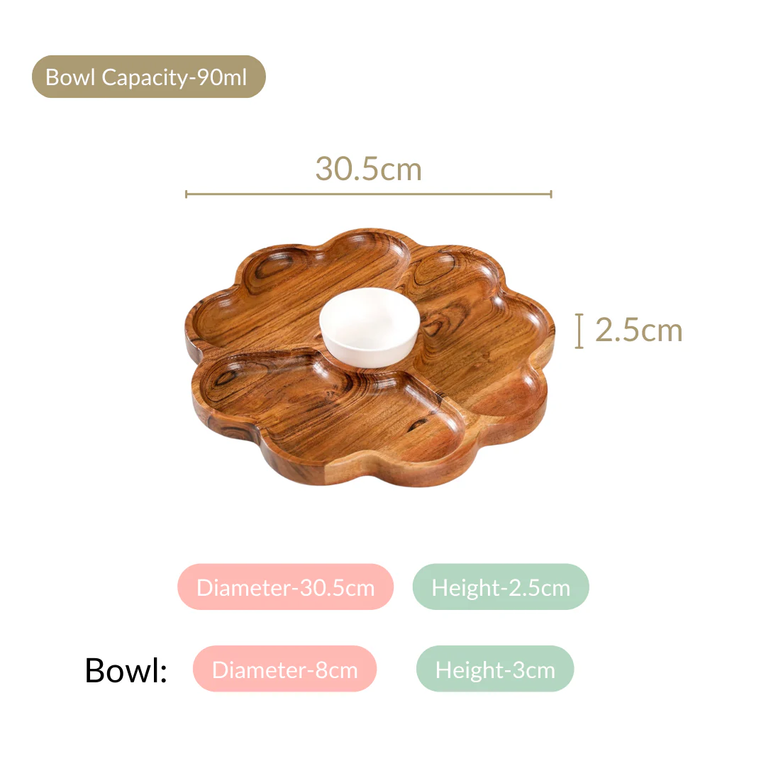 Cosmos 3 Section Snack Platter With Dip Bowl - Image 7