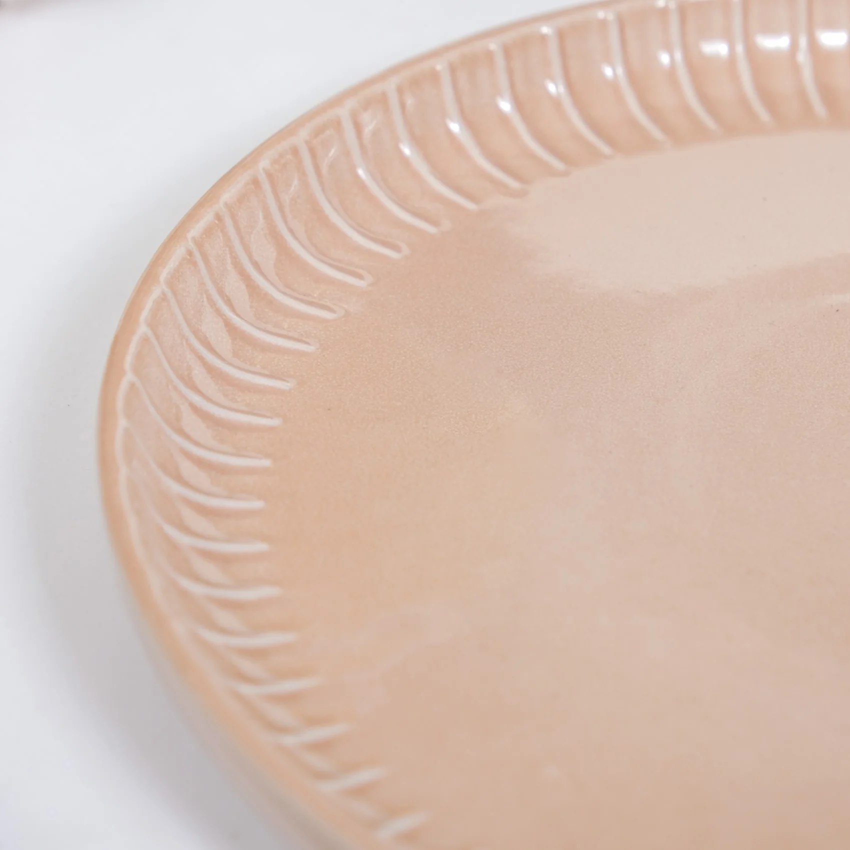 Costola Ceramic Dinner Plate Set Of 6 Pink 10 Inch - Image 6