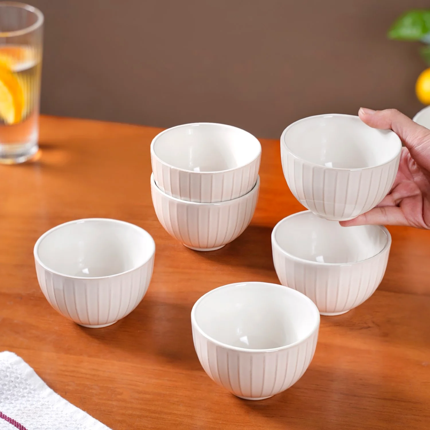 Costola Small Bowl Off White Set Of 6 250ml - Image 2