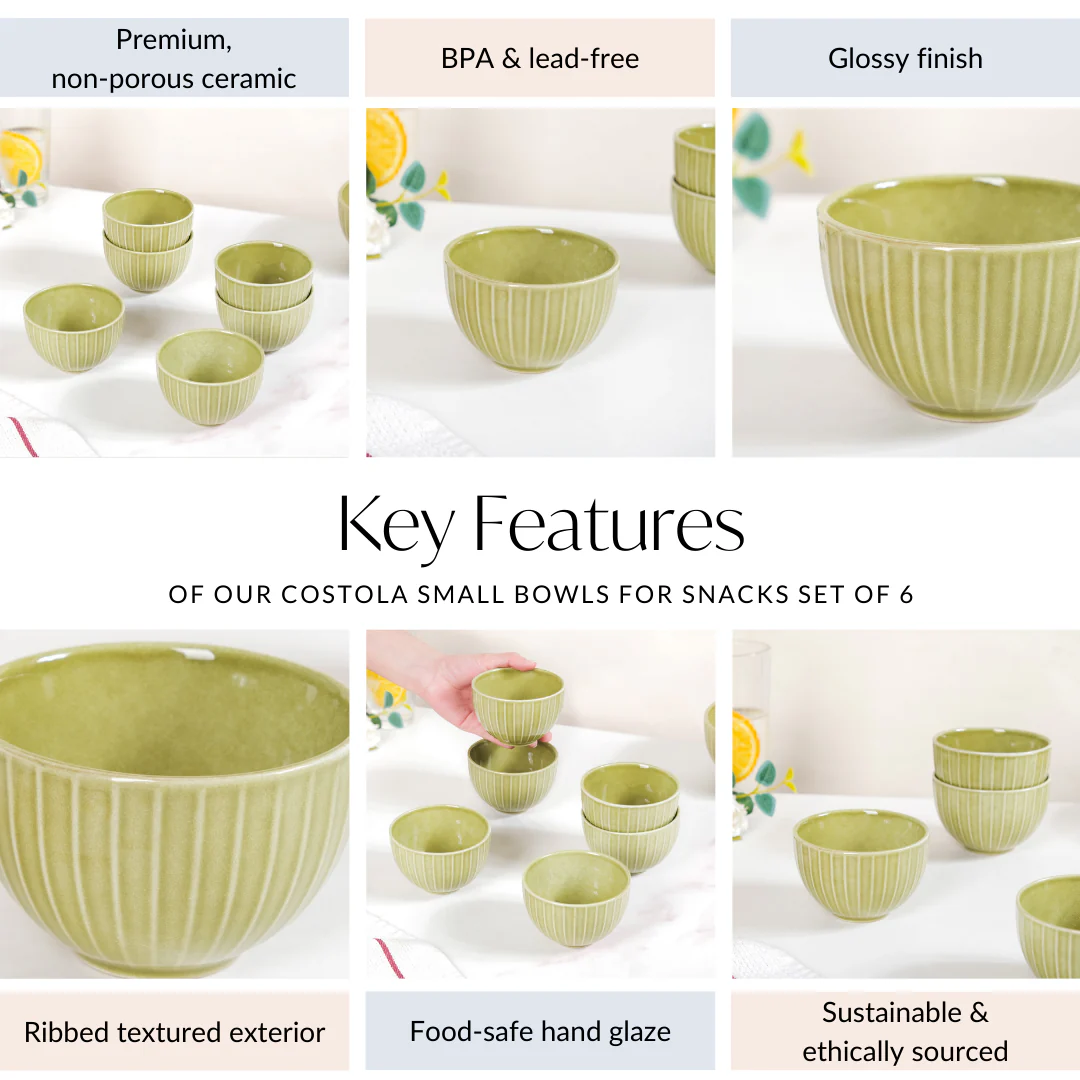 Costola Small Bowls For Snacks Set Of 6 250ml - Image 5