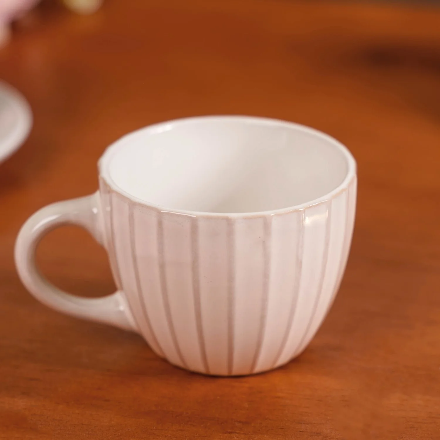 Costola Tea Cup And Saucer Set Of 4 Off White 125ml - Image 7
