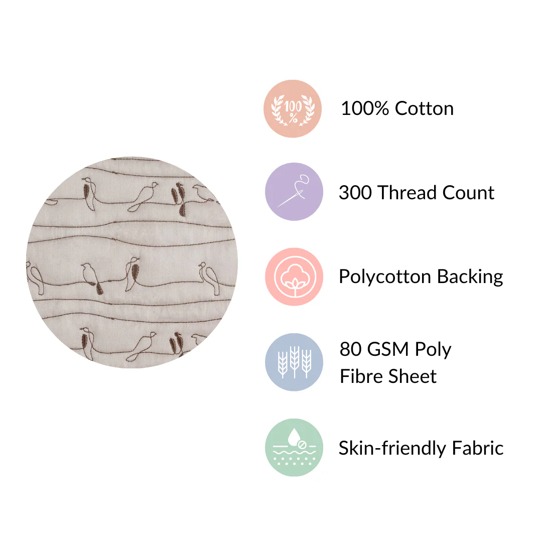 Cotton King Size Bed Cover Beige - Image 4