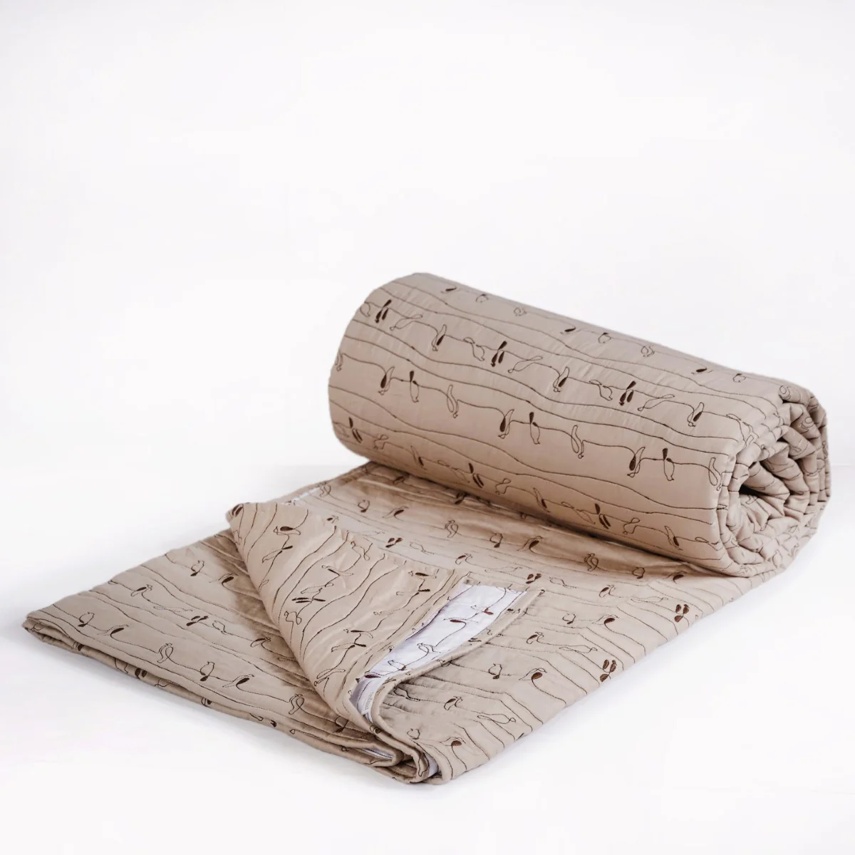 Cotton King Size Bed Cover Beige - Image 8