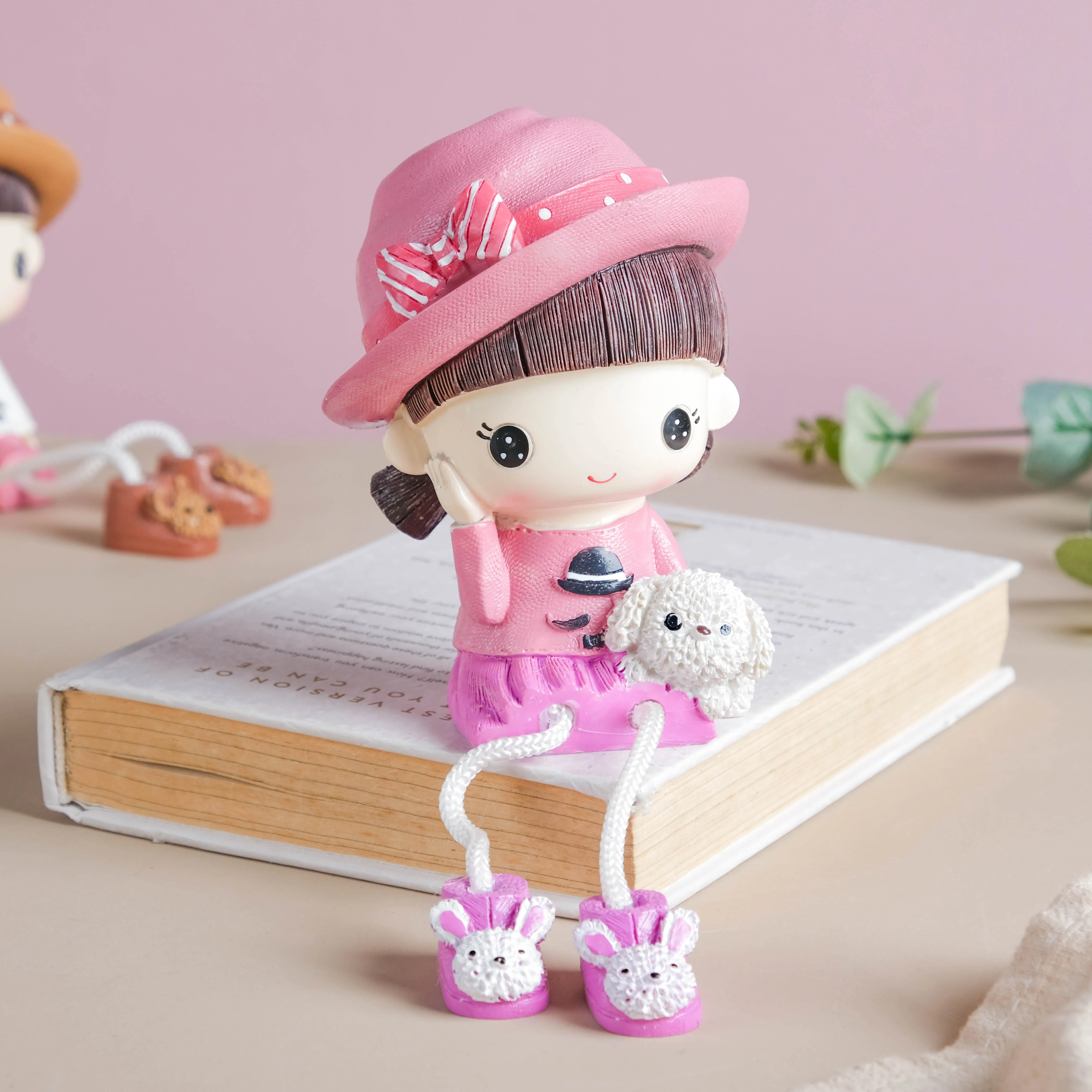 Cowgirl Resin Showpiece With Hanging Legs