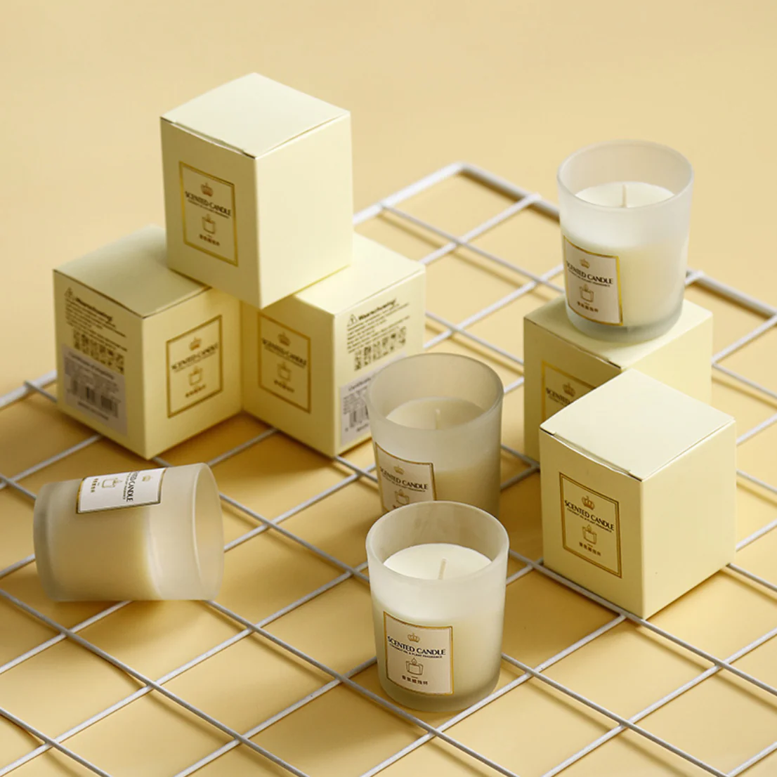Cream Color Glass Candle - Image 16