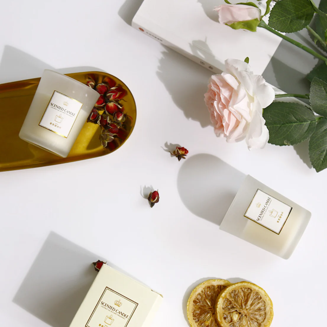 Cream Color Glass Candle - Image 17