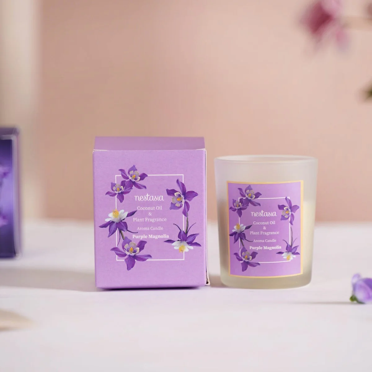 Cream Color Glass Candle - Image 6