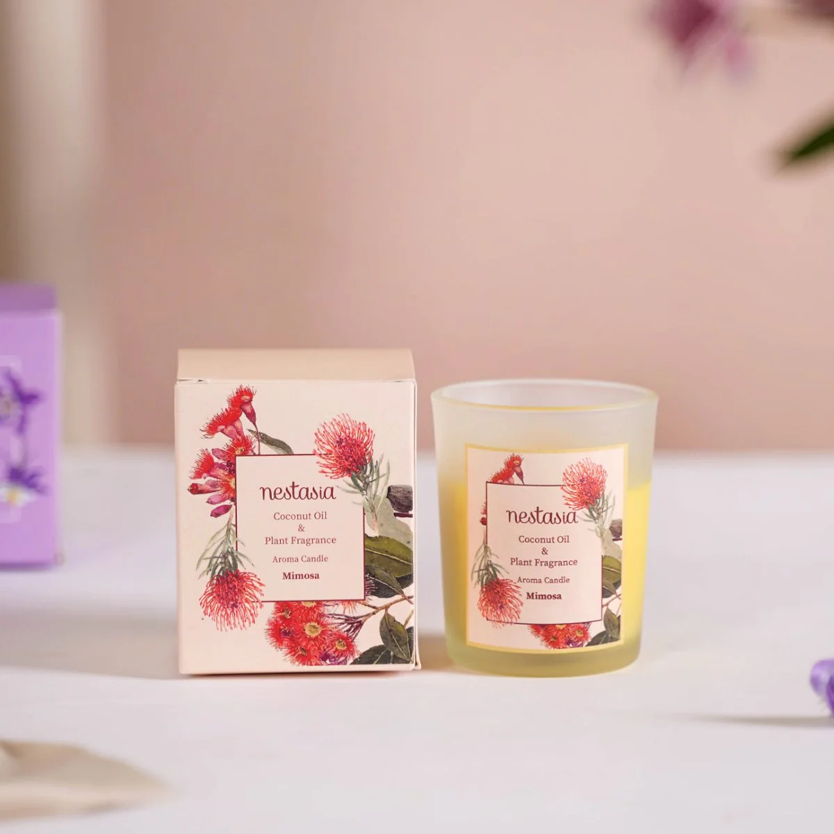 Cream Color Glass Candle - Image 8