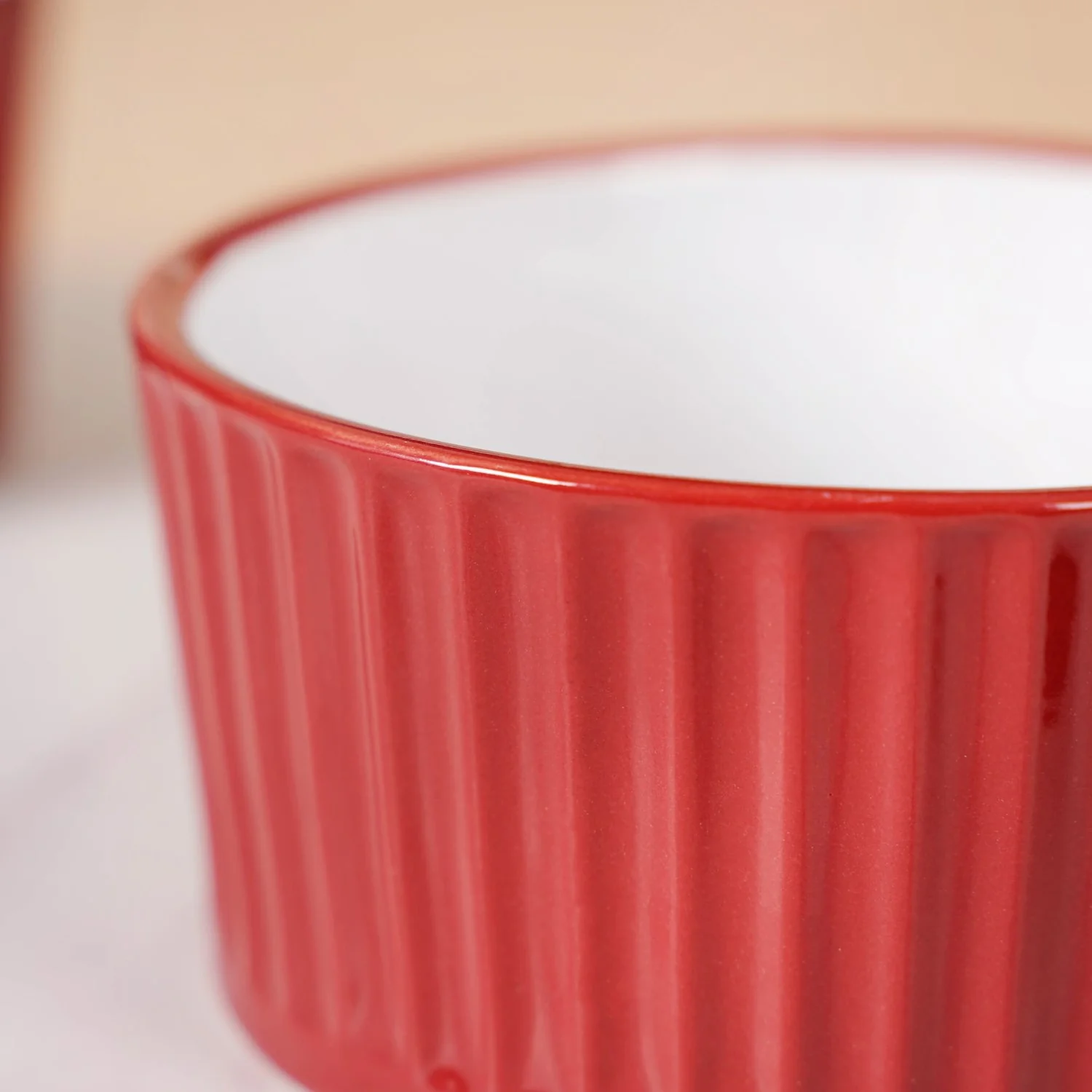 Cresta Ceramic Snack Bowl Set Of 6 Red 400ml - Image 7