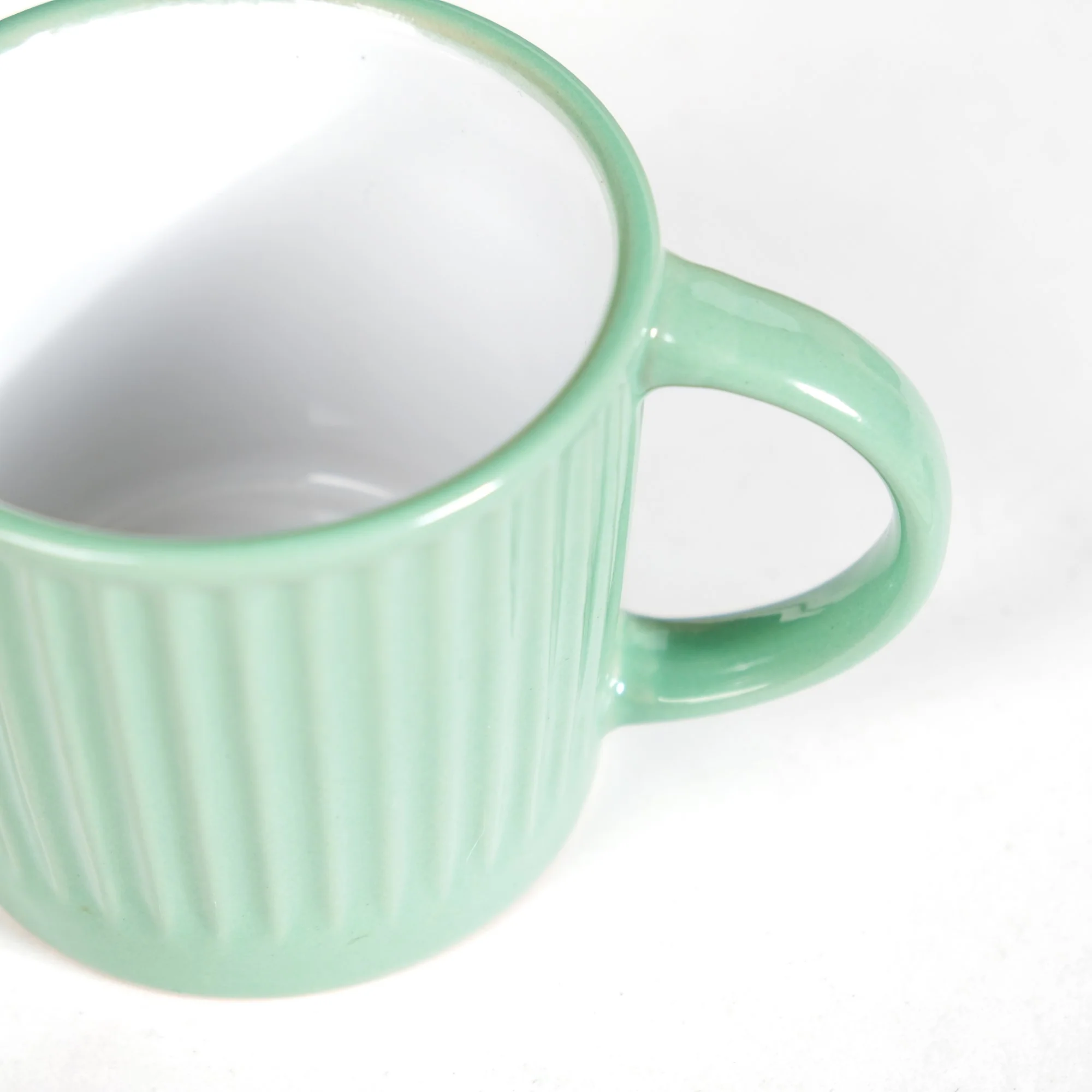 Cresta Set Of 6 Ceramic Coffee Mug Green 300ml - Image 7