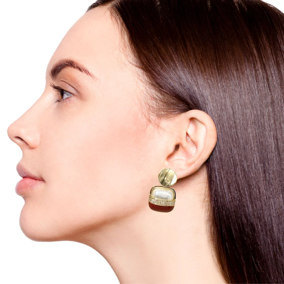 Crimson Glow Drop Earrings - Image 5