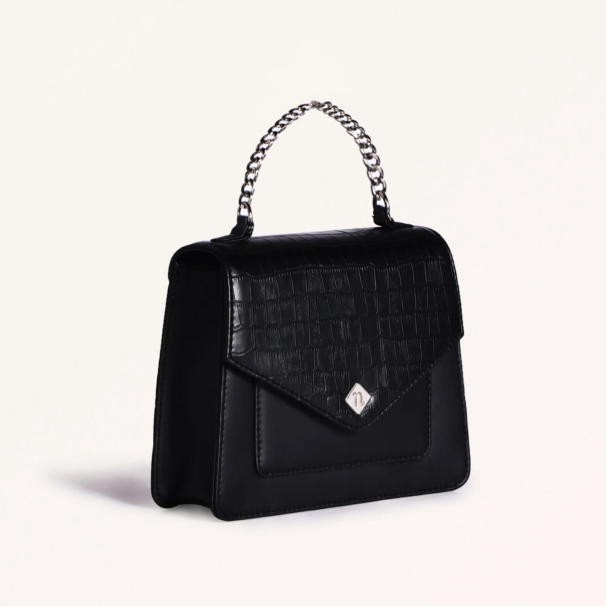 Croco Black Sling Bag - Image 9