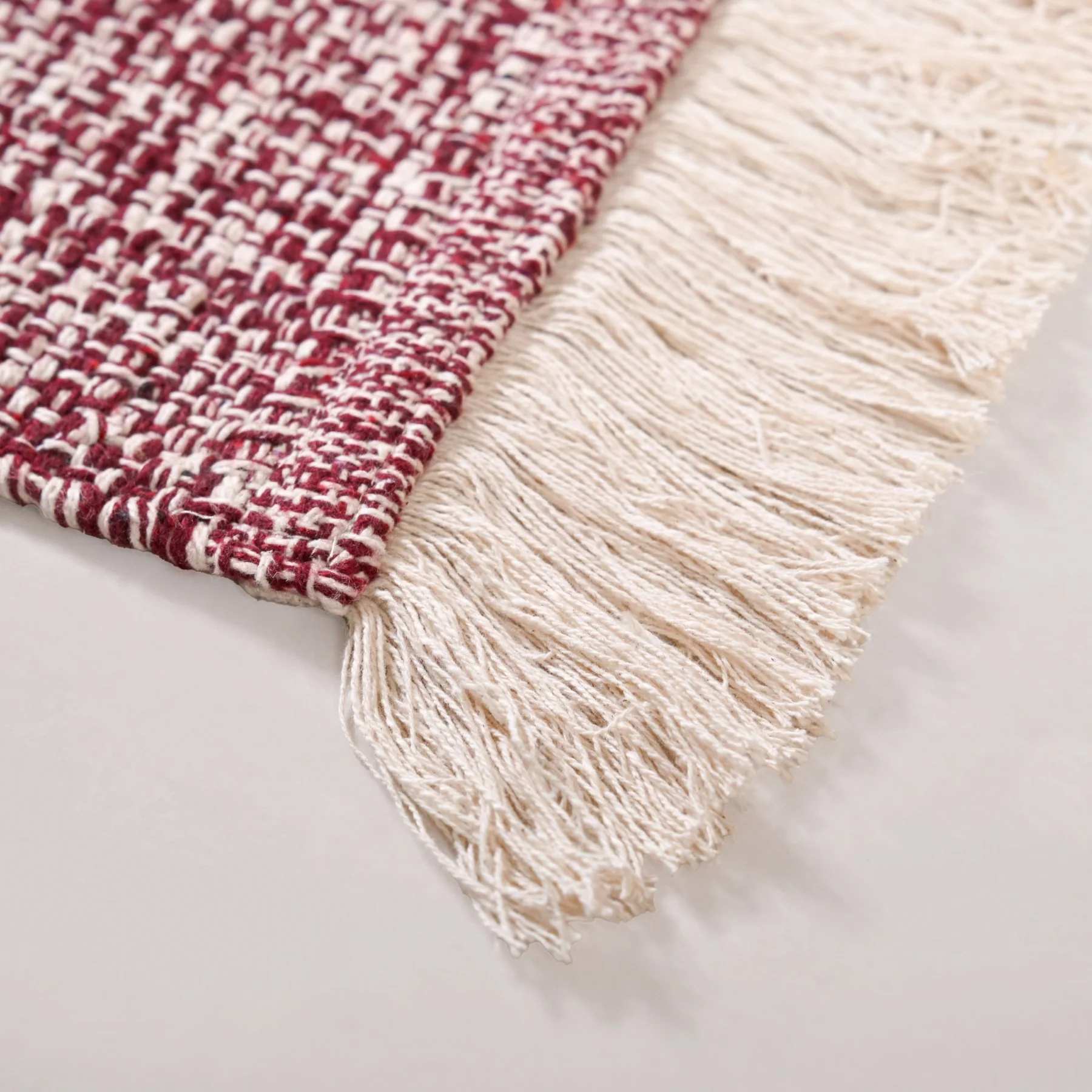 Crossweave Cotton Anti Slip Floor Mat Magenta 96x53cm - Image 5
