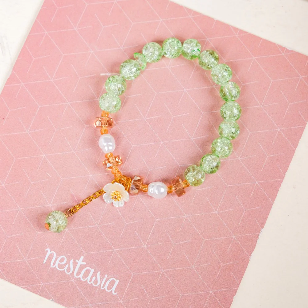 Crystal Charm Bracelet With Flowers Set Of 2 - Image 2