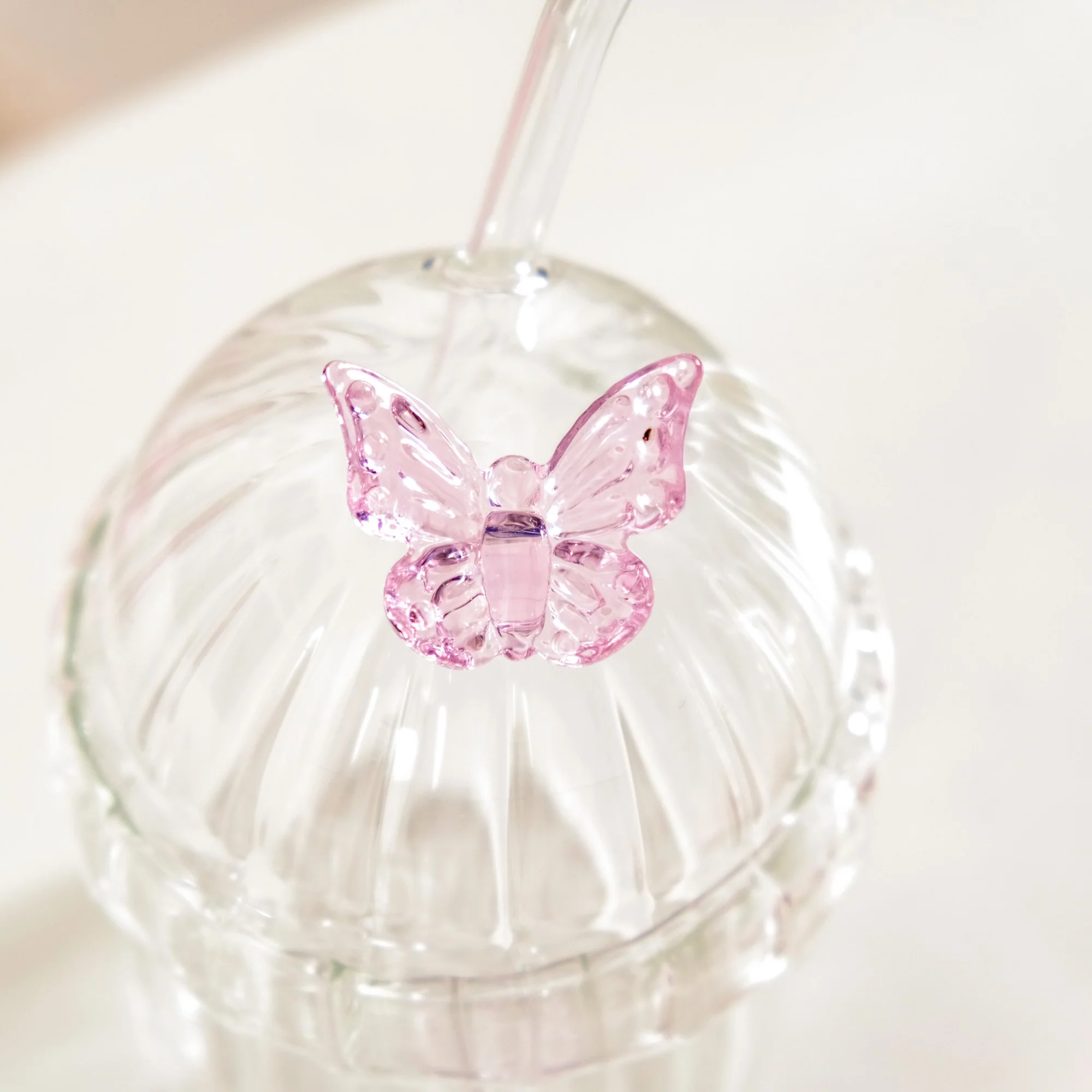 Crystal Fairy Core Butterfly Tumbler With Lid And Straw 450ml Set Of 2 - Image 6