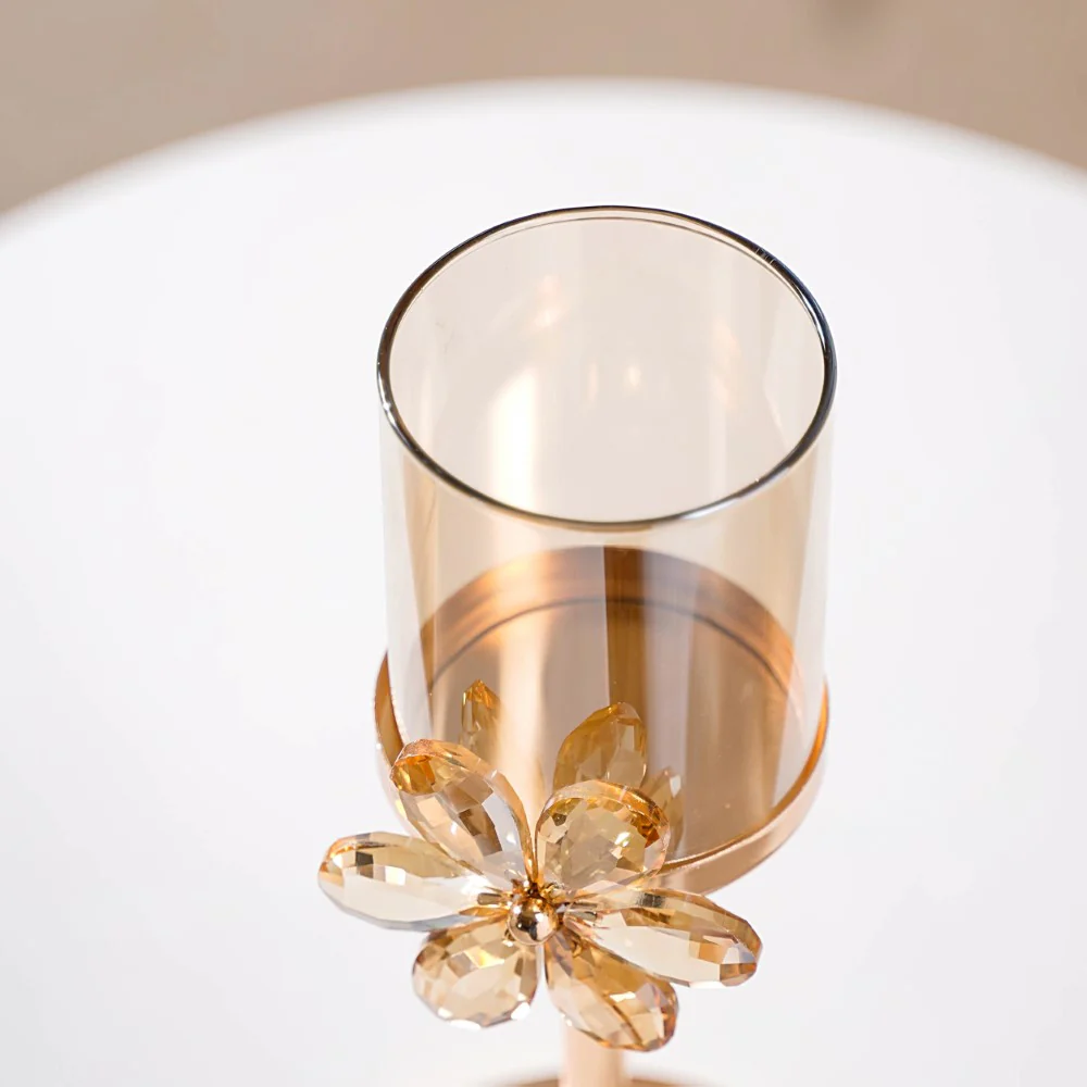 Crystal Flower Candle Holder Set Of 2 - Image 4