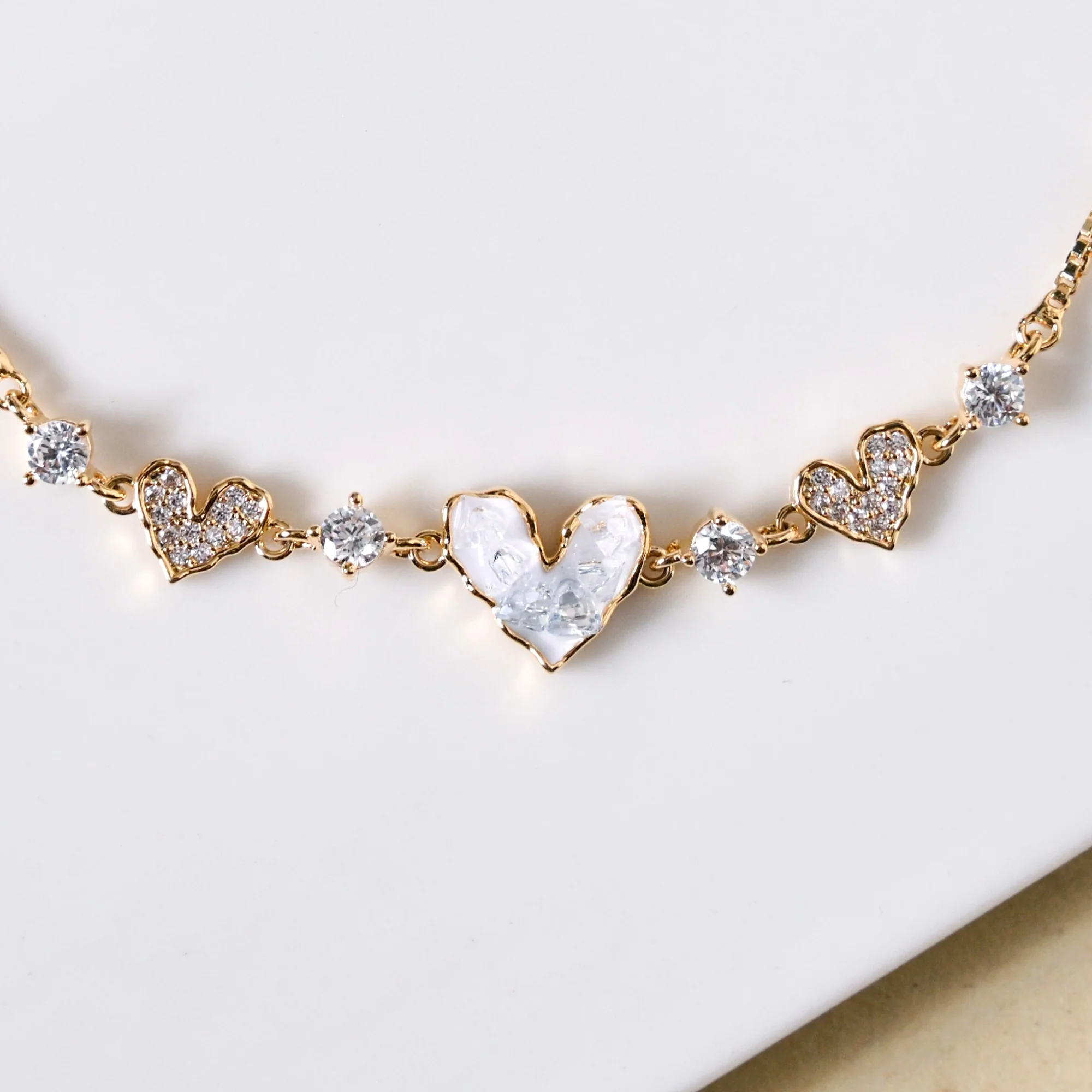 Crystal Heart Chain Bracelet - Image 5