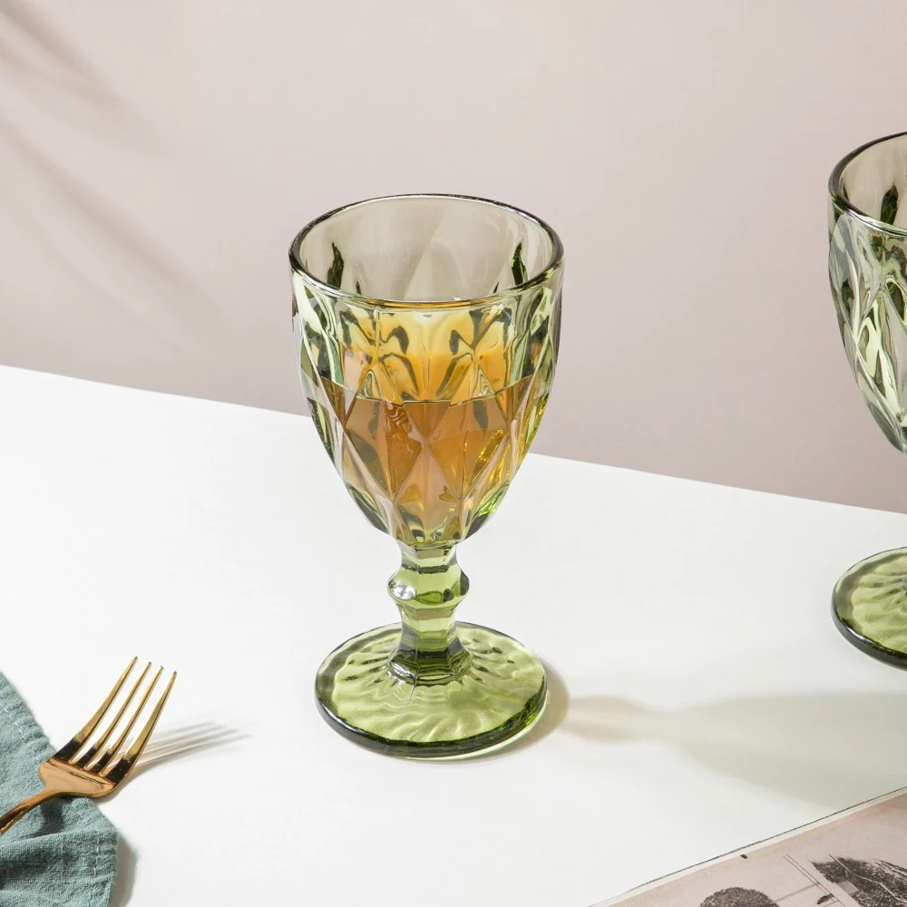 Crystal Red Wine Glass Green Set Of 6 300 ml - Image 7