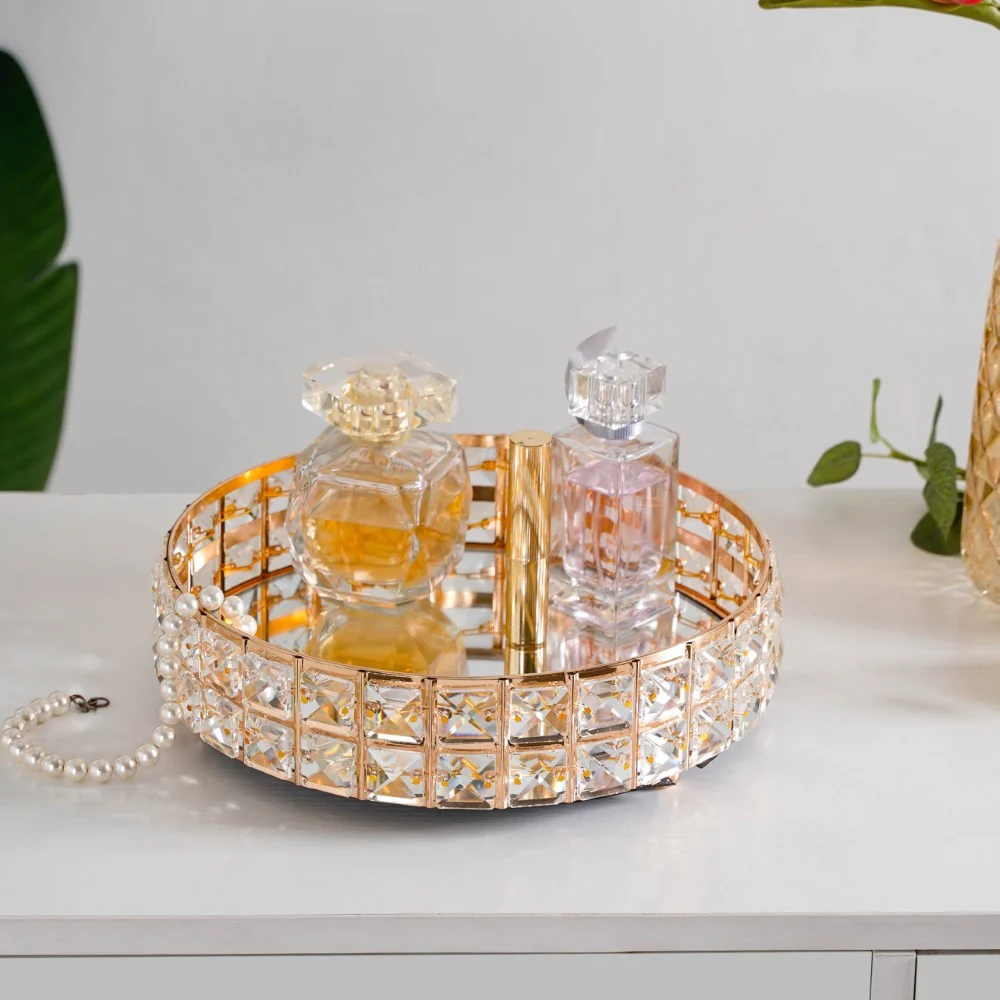Crystal Round Mirror Tray Small - Image 2