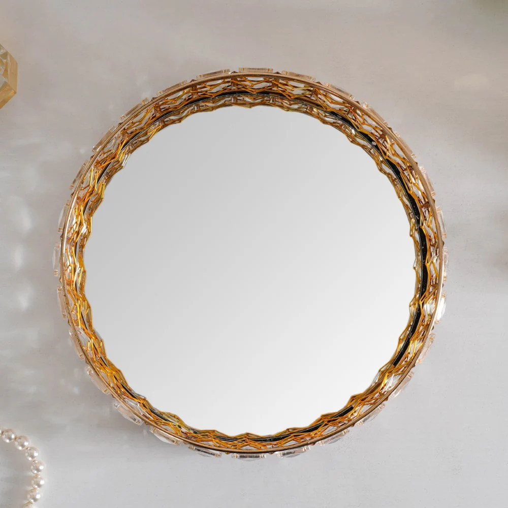 Crystal Round Mirror Tray Small - Image 4