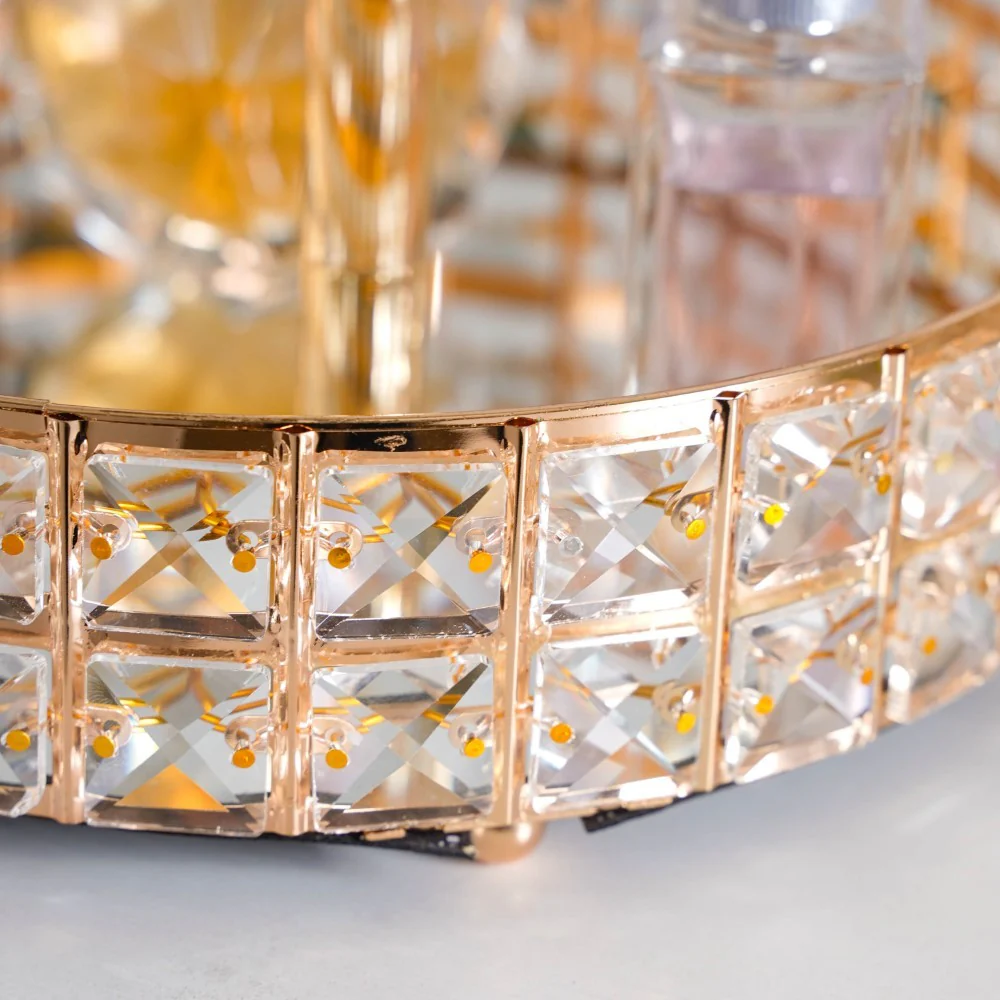 Crystal Round Mirror Tray Small - Image 5